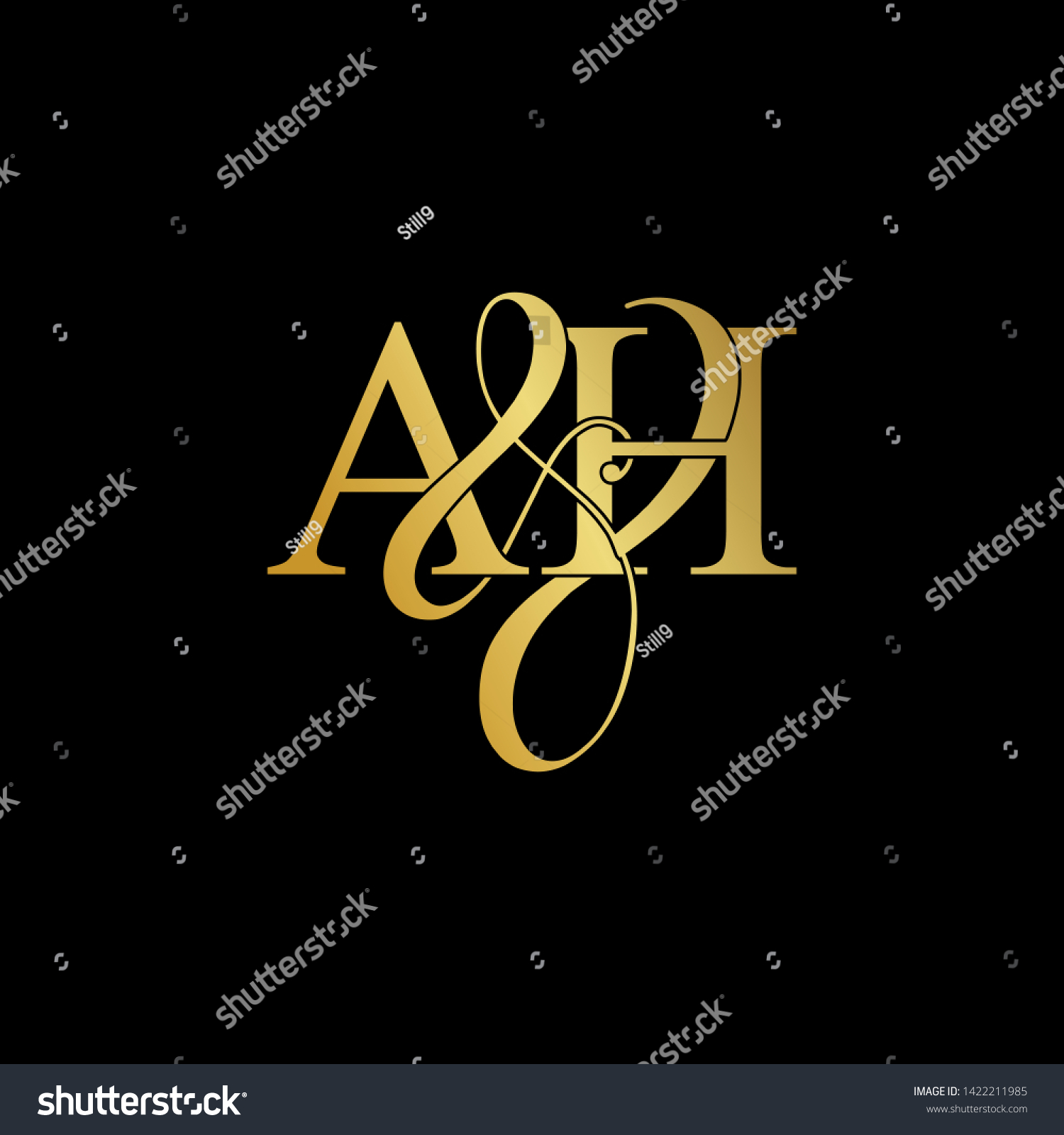 SVG of A and H / AH logo initial vector mark svg