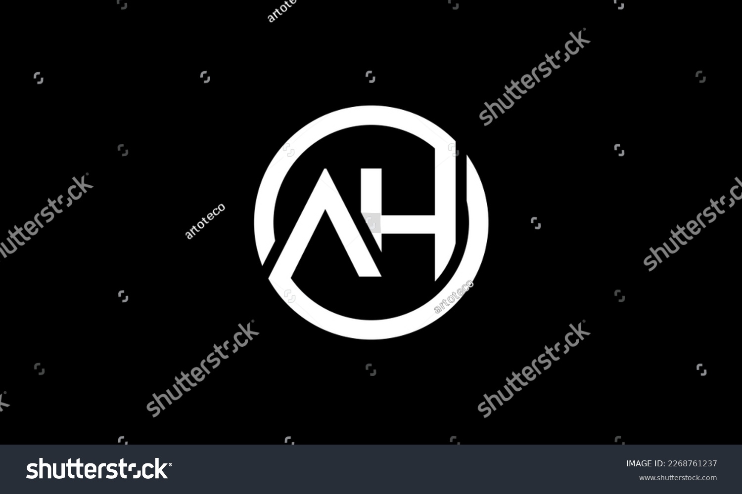 SVG of A and H logo connecting circle svg