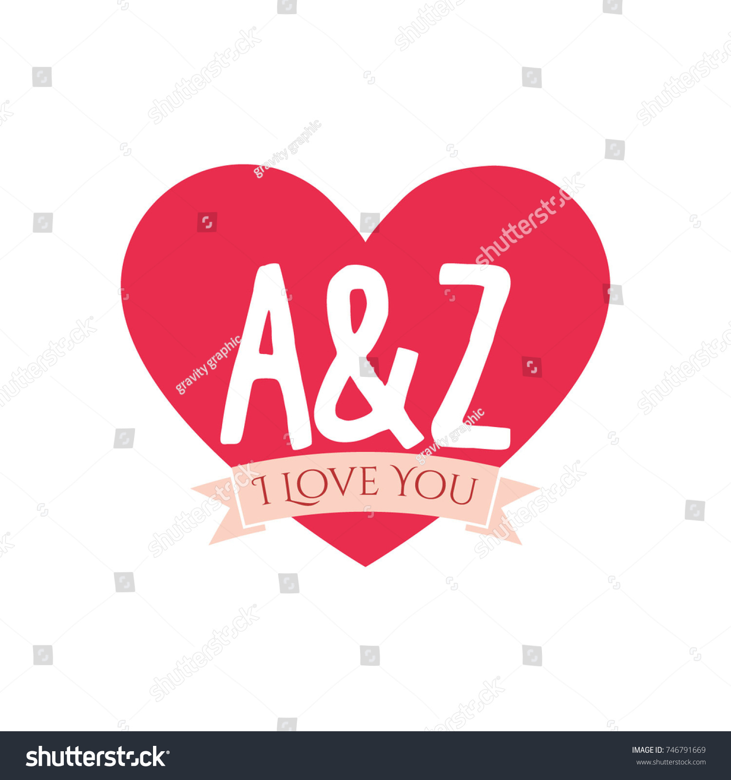 Z Letter Inside Heart St Valentines Stock Vector Royalty Free