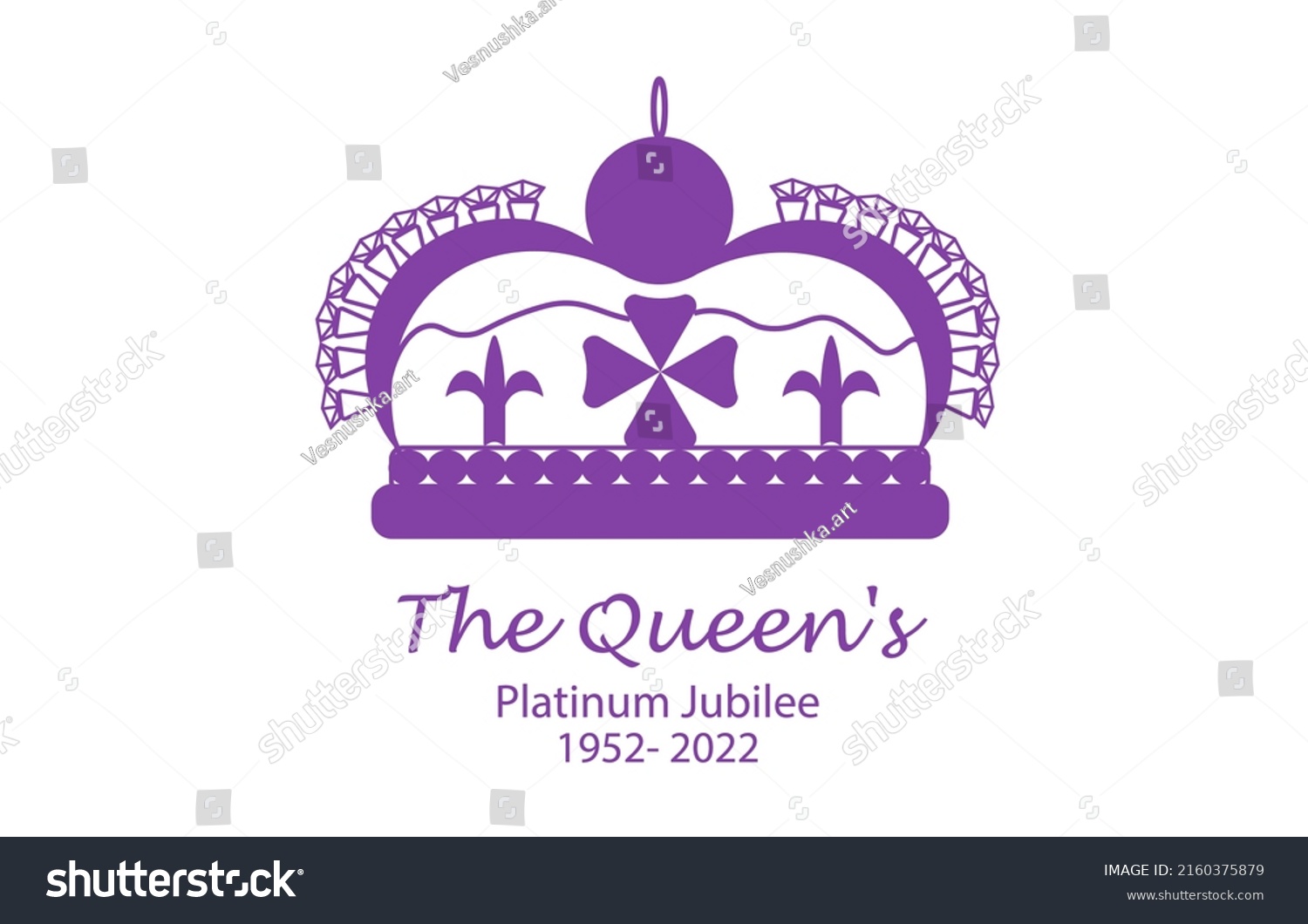SVG of A banner with a crown for the 70th anniversary of the Queen. Vector illustration for design, covers, stickers, social networks, medals, badges, flyers, postcards, posters. svg