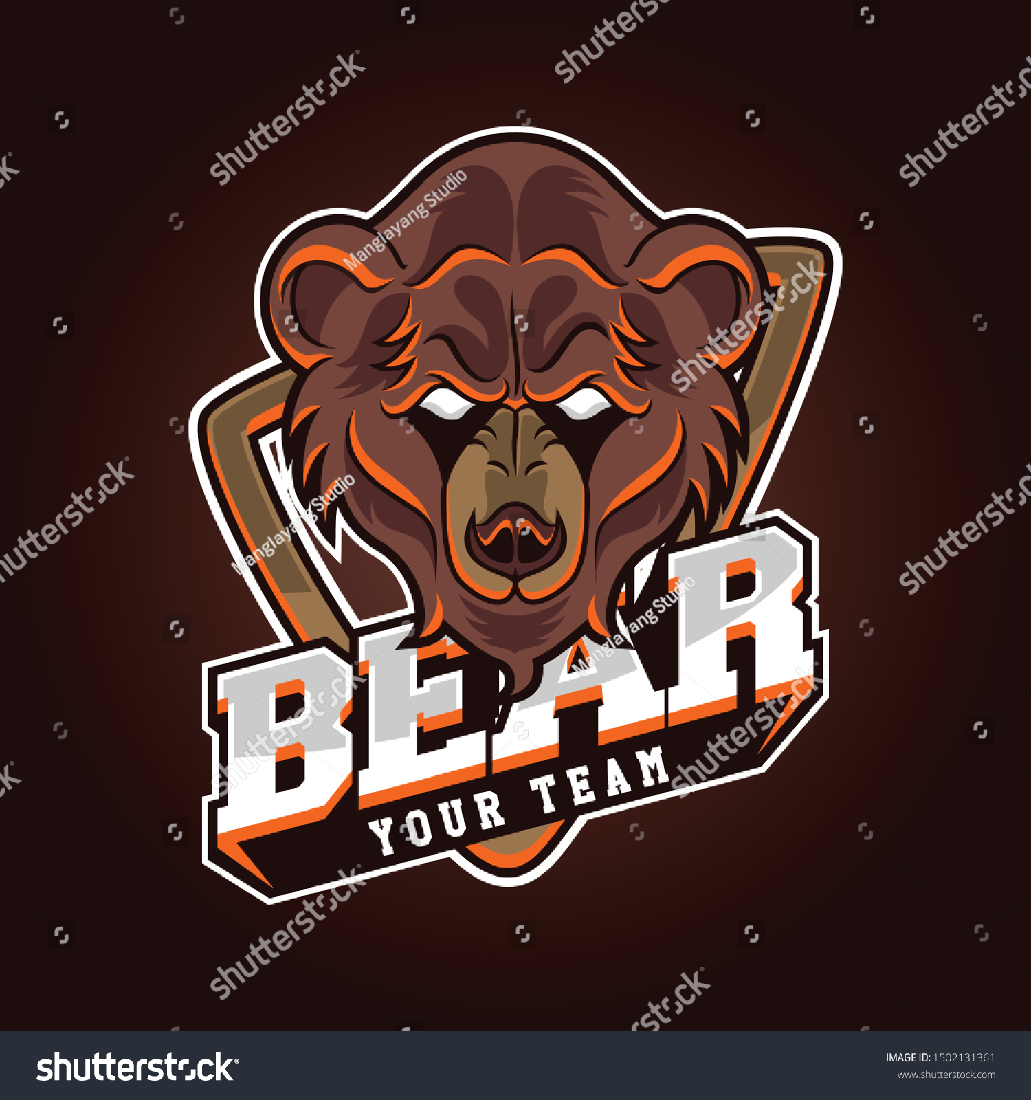 Bear Sport Gaming Logo Badges Emblem Stock Vector (Royalty Free ...