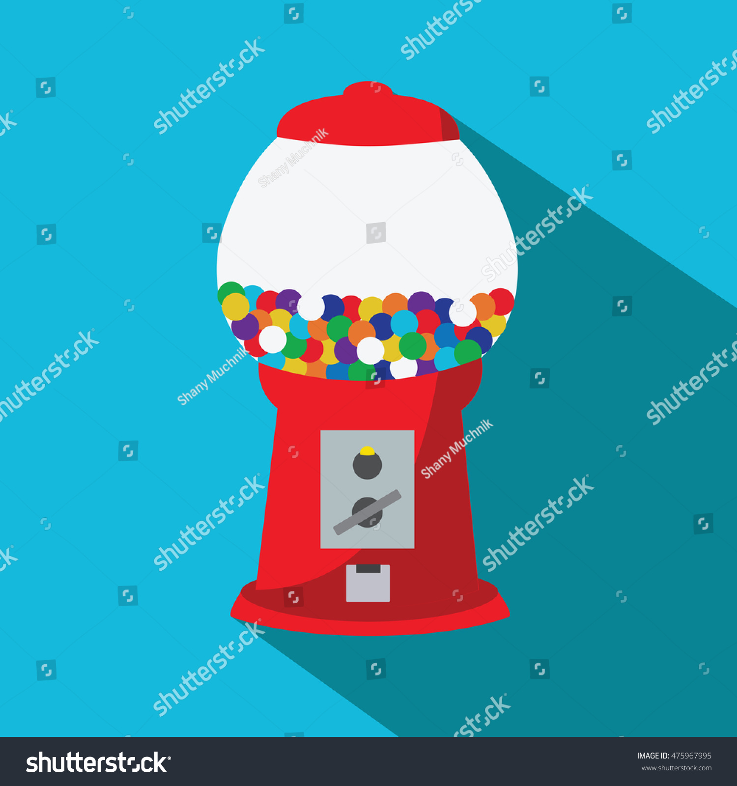 Beautiful Gumball Machine Illustration Isolated Light Stock Vector