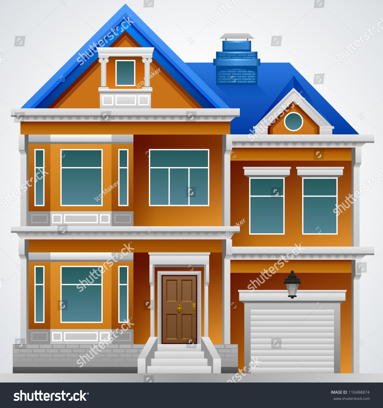 Beautiful House Vector Image Detailed Drawing Stock Vector (Royalty