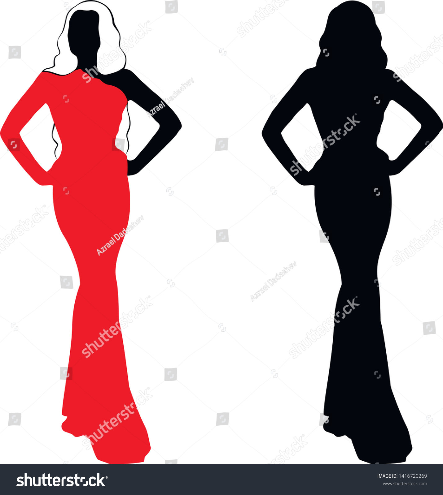 Beautiful Woman Sexy Silhouette Stock Vector Royalty Free 1416720269