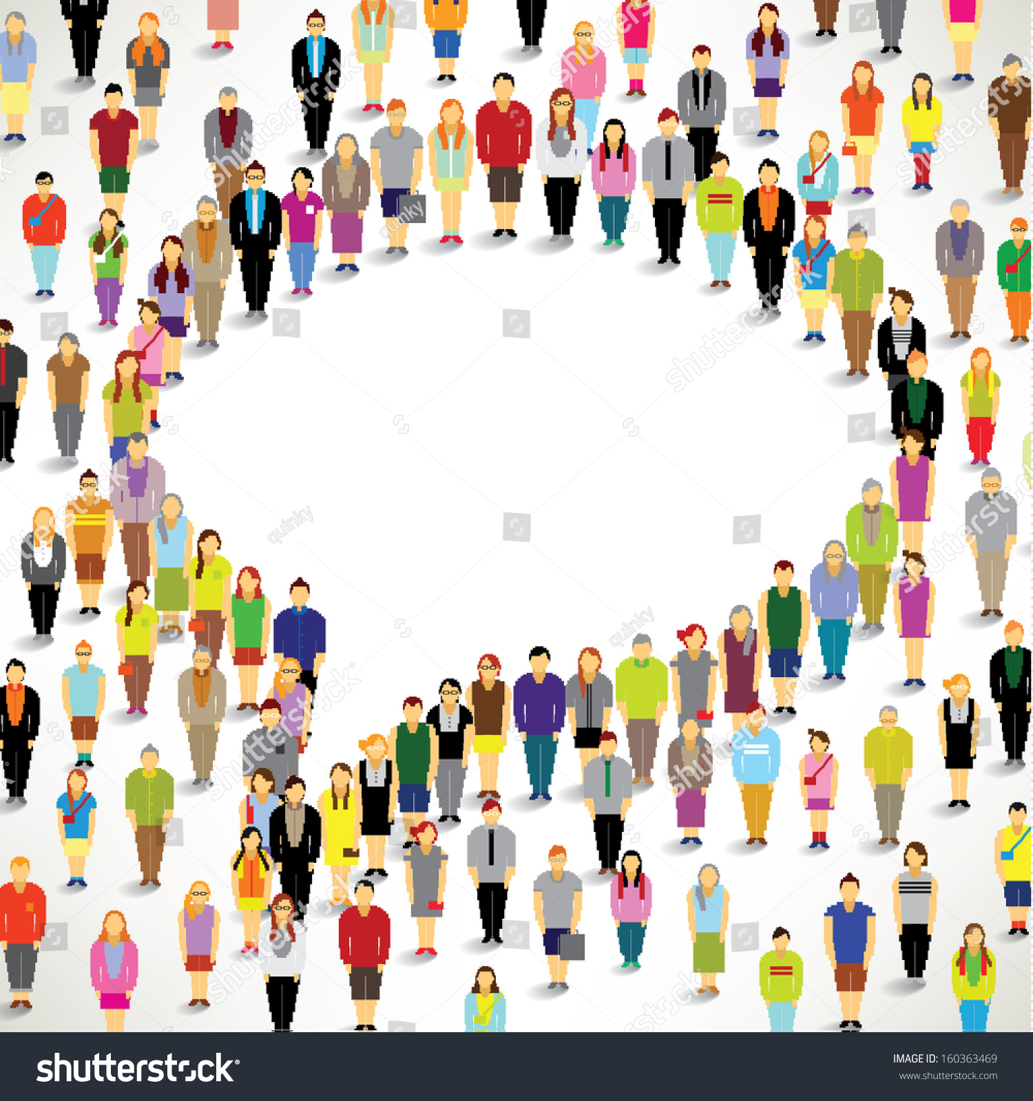 Big Group People Gather Together Vector Stock Vector Royalty Free