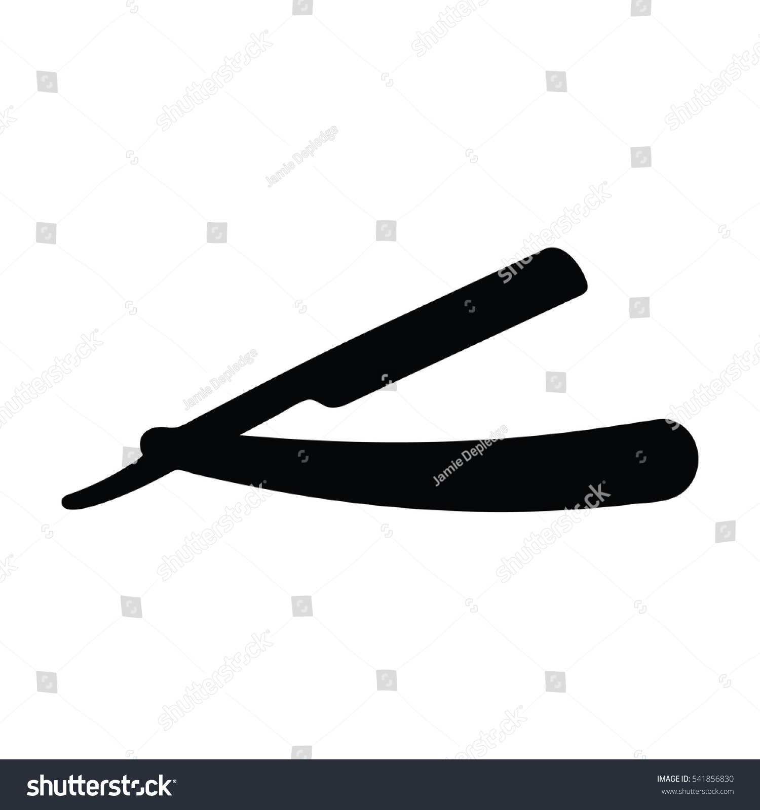 Black White Silhouette Straight Razor Vector De Stock Libre De Regalías 541856830 Shutterstock 6449