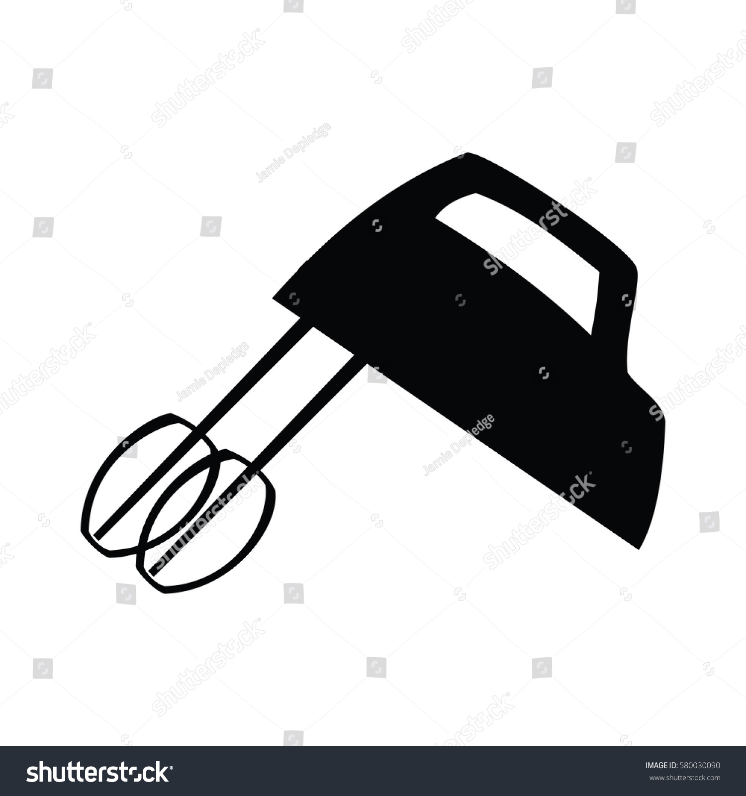 SVG of A black and white silhouette of an electric whisk svg