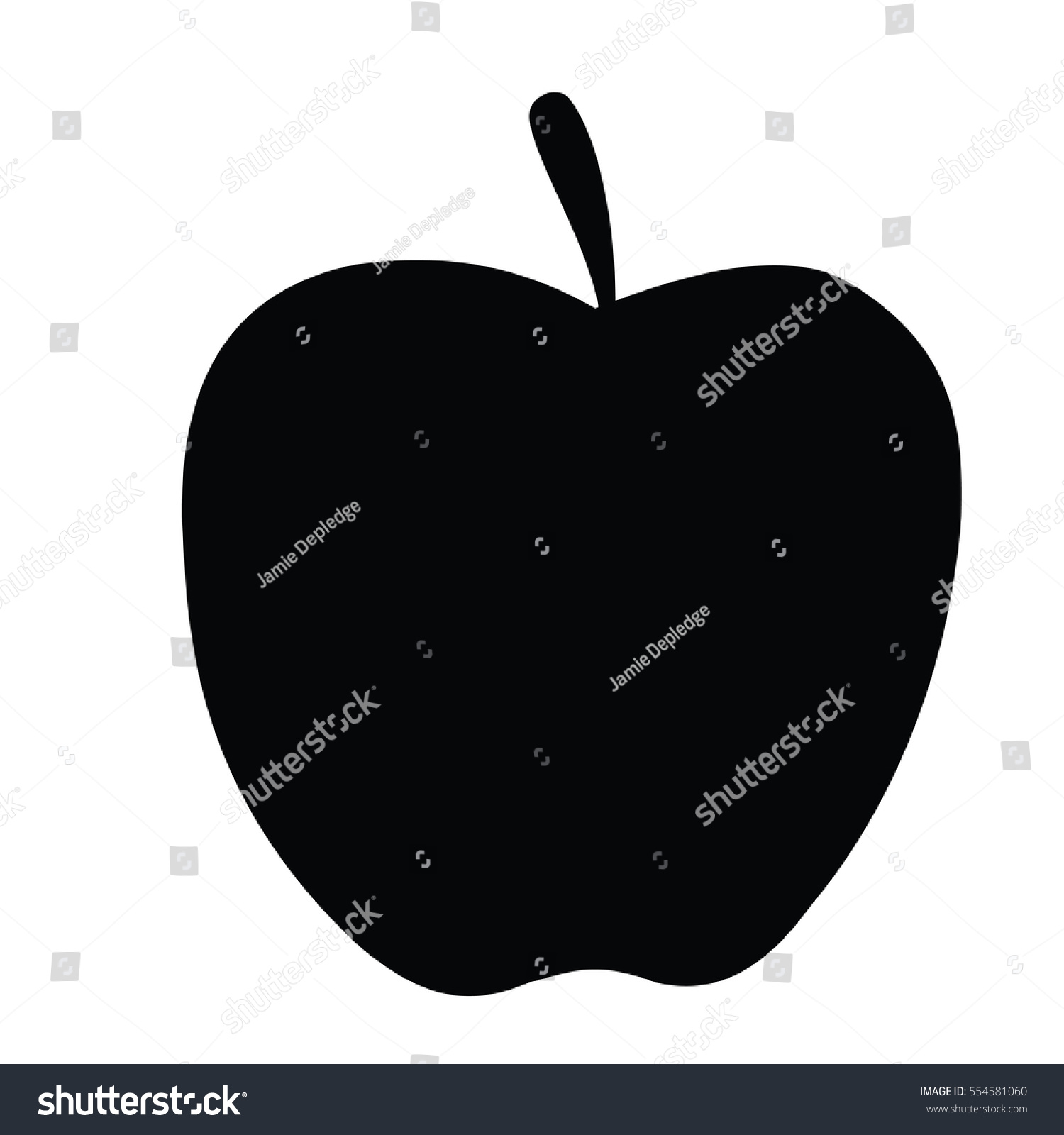 Black White Vector Silhouette Apple Stock Vector (Royalty Free ...