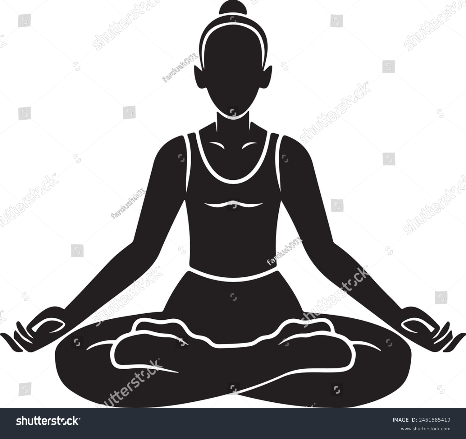 SVG of a black silhouette of a woman doing yoga svg