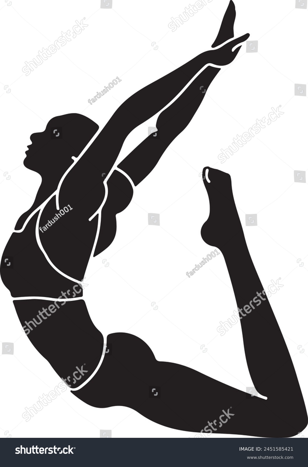 SVG of a black silhouette of a woman doing yoga svg