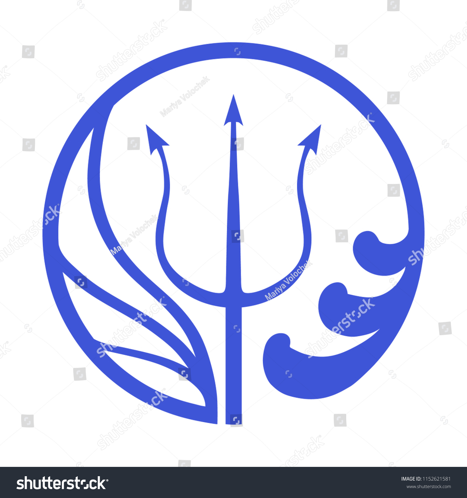 Blue Trident Circle Sea Wave Stock Vector Royalty Free Blue Trident Circle Sea Wave Stock Vector Royalty Free