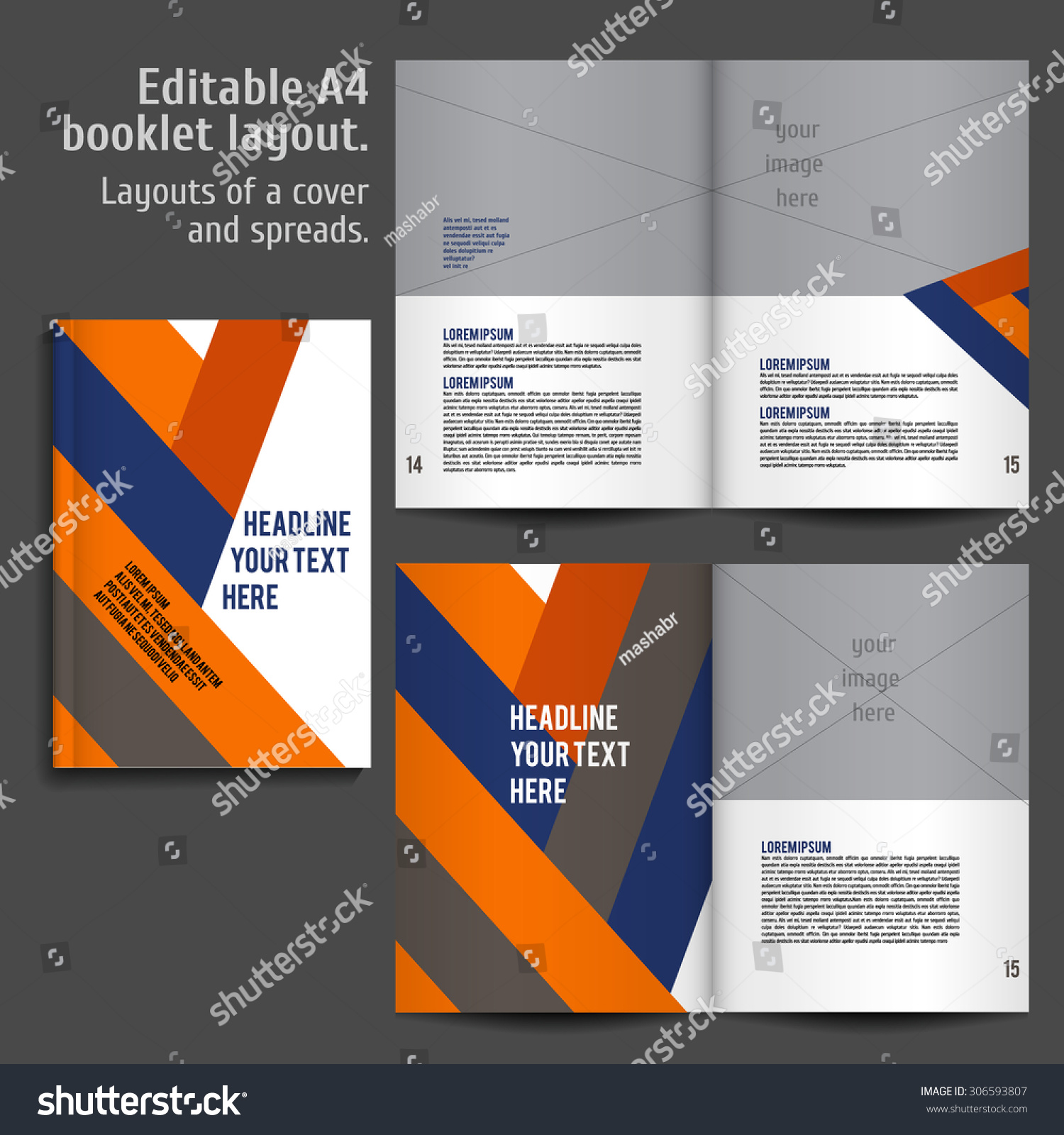 A4 Book Geometric Abstract Layout Design Stock Vector 306593807 ...