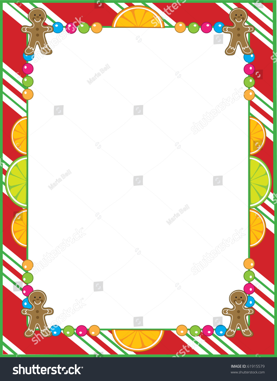 A Border Or Frame Featuring Christmas Candies Like Peppermint,Fruit ...