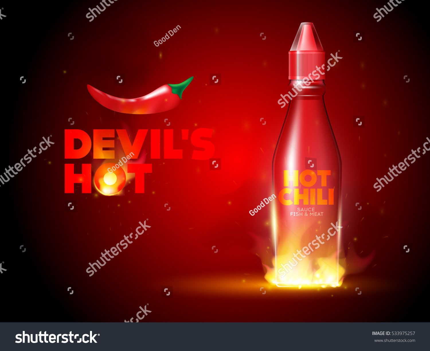 Download Bottle Chili Sauce Ignited Very Spicy Stock Vector Royalty Free 533975257