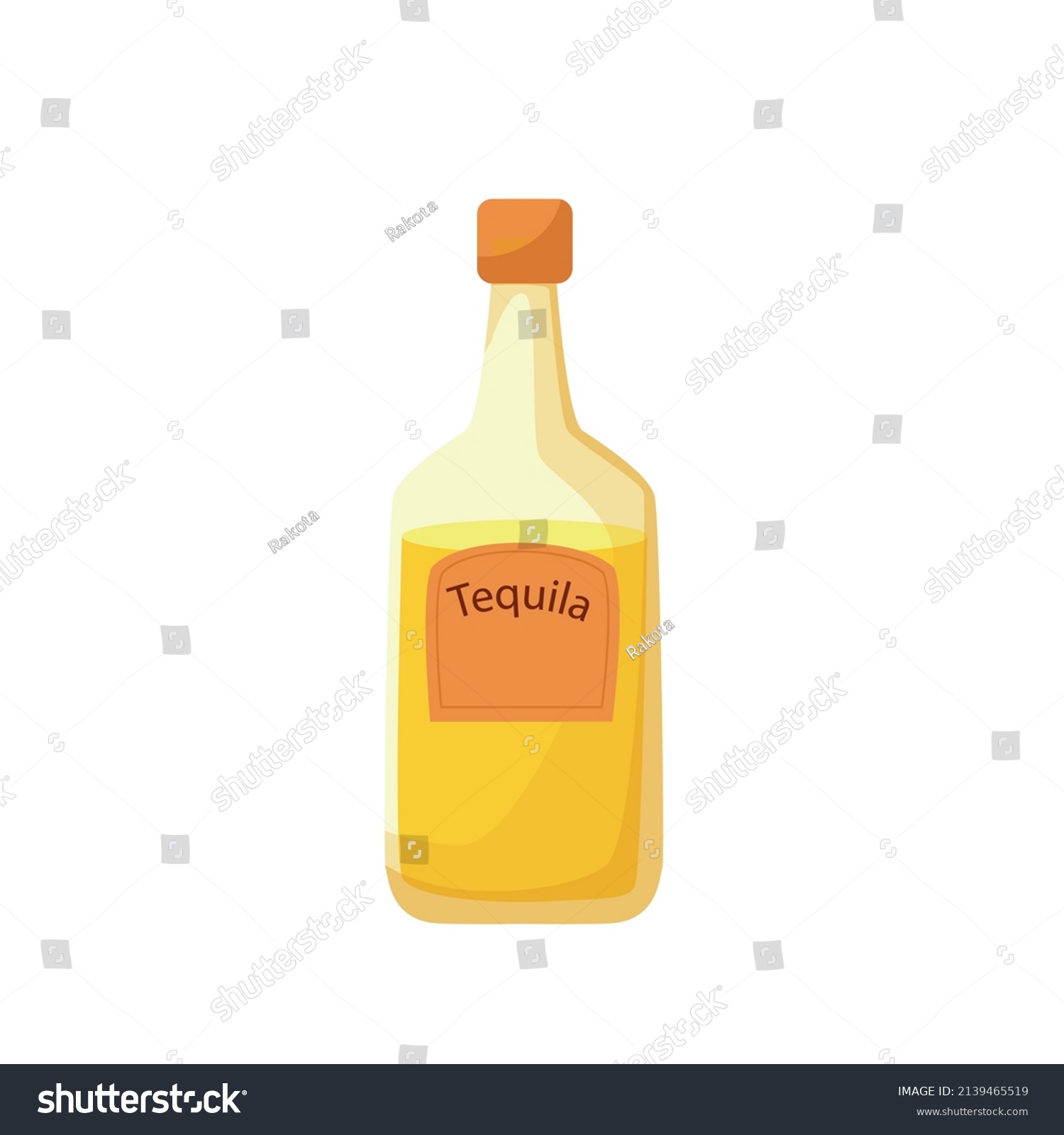 Bottle Tequila Vector Cartoon Illustration Stock Vector (Royalty Free ...