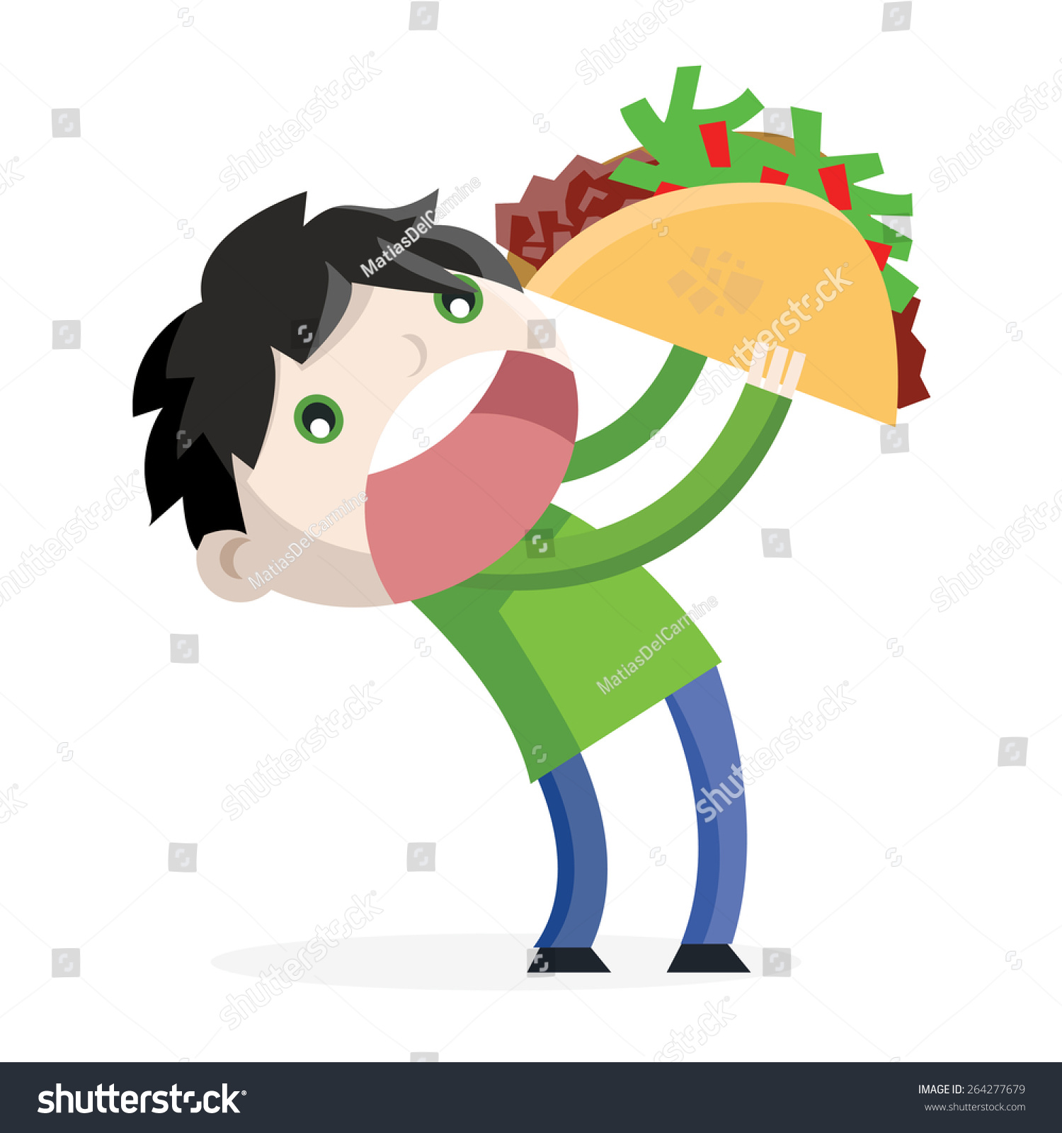 Boy Eating Taco (Lizenzfrei) 264277679 Shutterstock