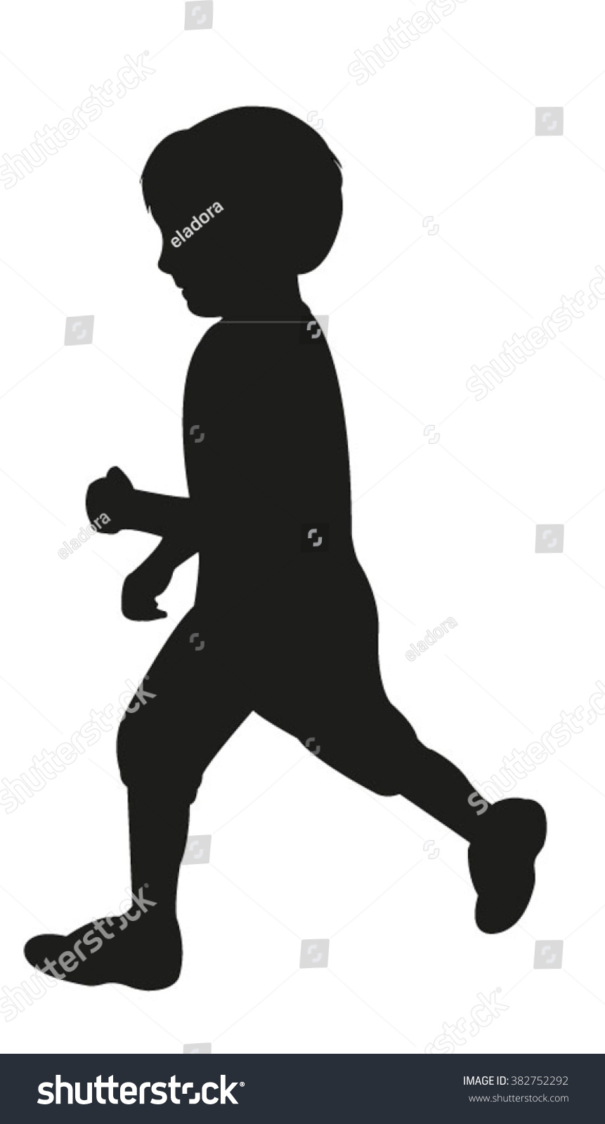 A Boy Silhouette Vector - 382752292 : Shutterstock