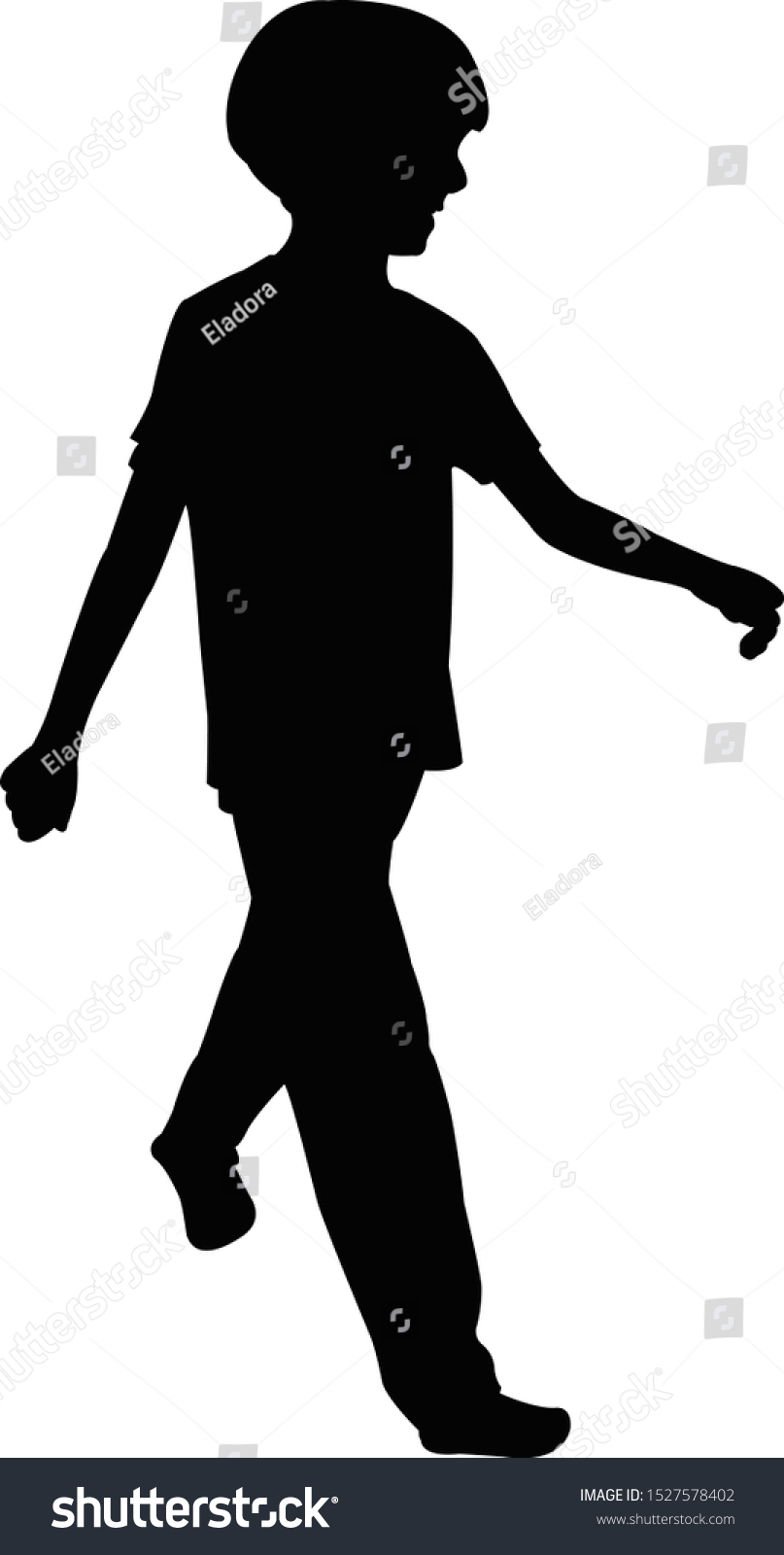 Boy Walking Body Silhouette Vector Stock Vector (Royalty Free ...