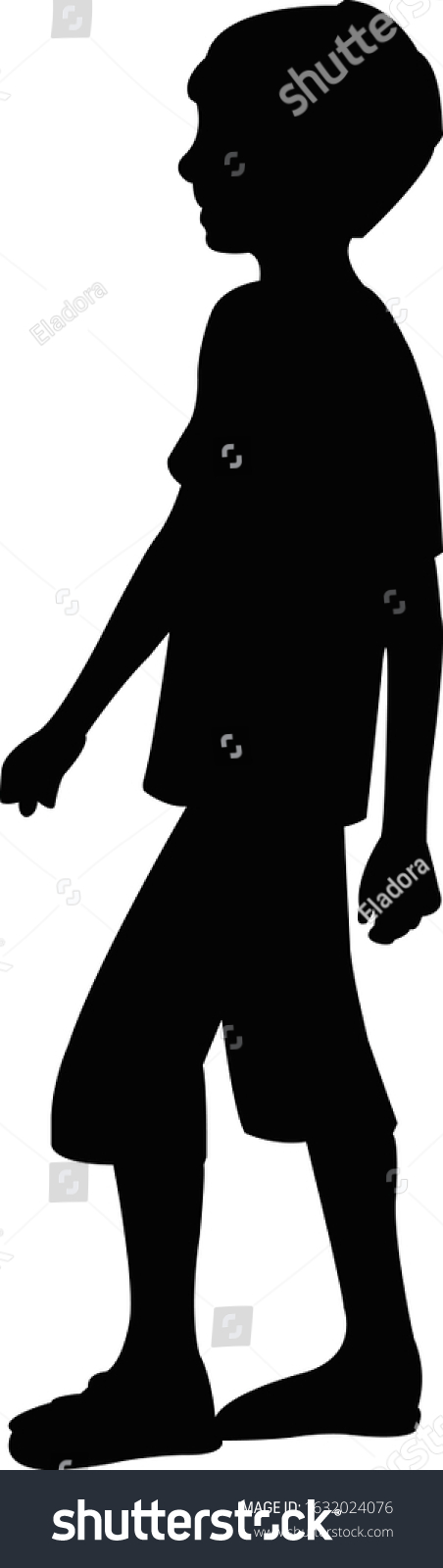 Boy Walking Body Silhouette Vector Stock Vector (Royalty Free) 1632024076