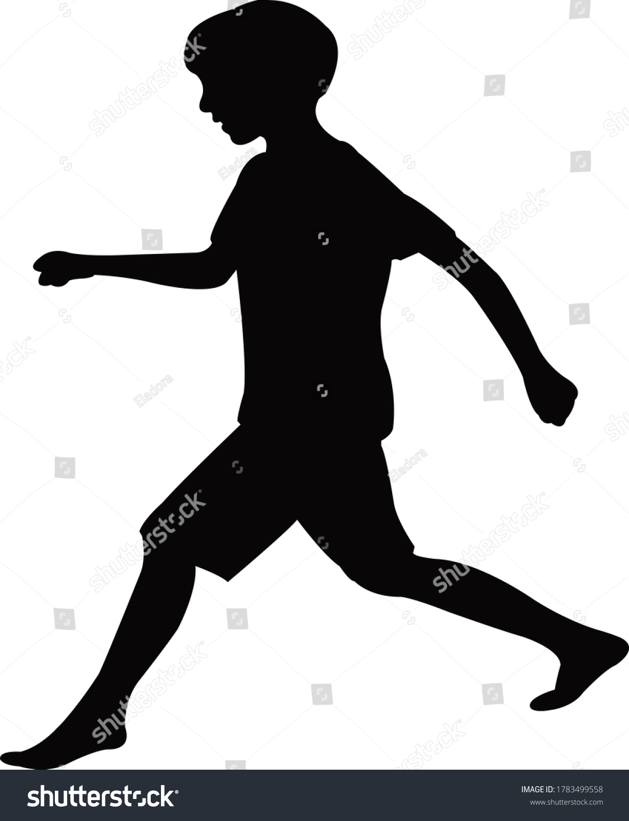 Boy Walking Body Silhouette Vector Stock Vector (Royalty Free) 1783499558