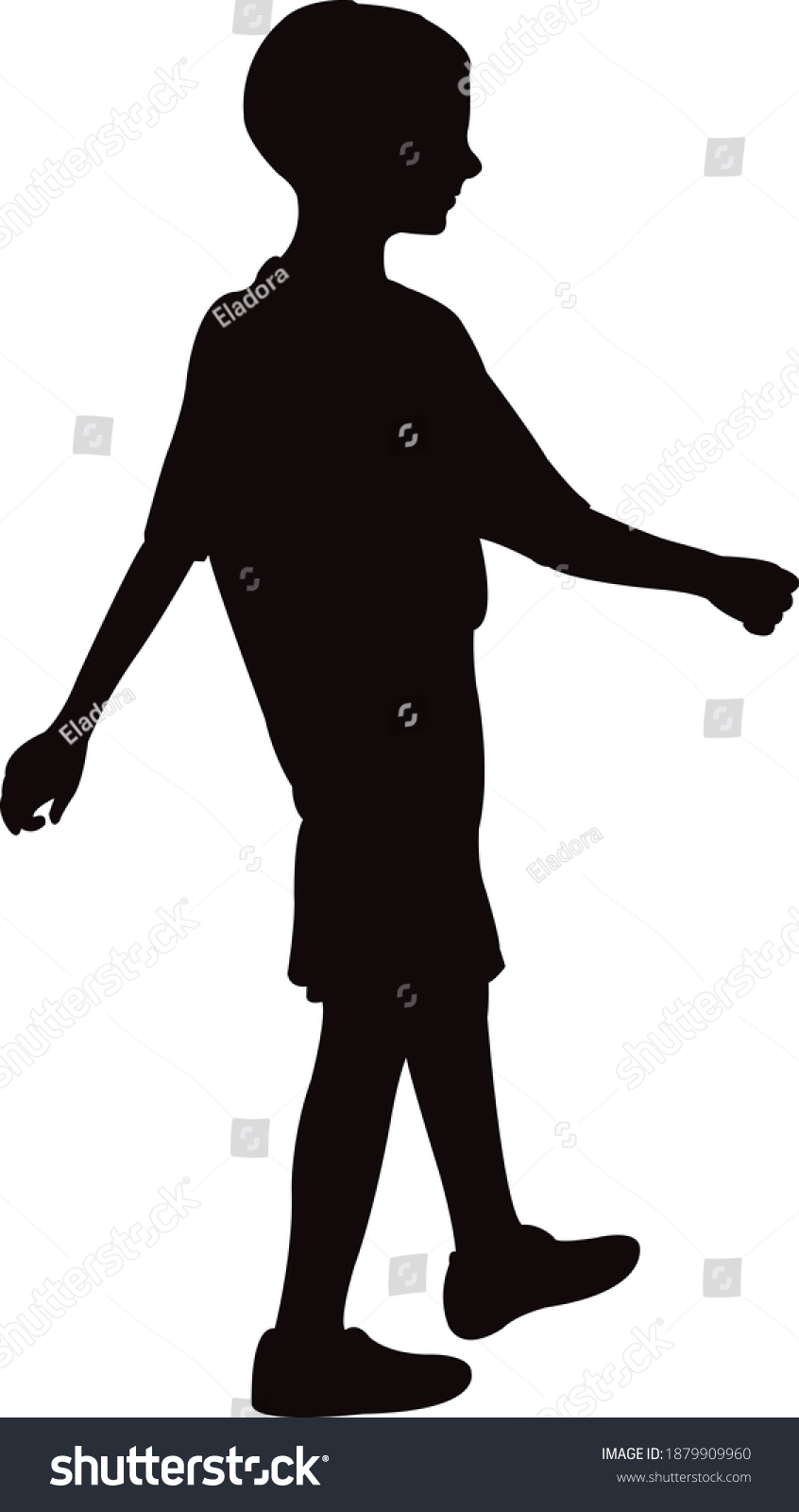 Boy Walking Body Silhouette Vector Stock Vector (Royalty Free) 1879909960