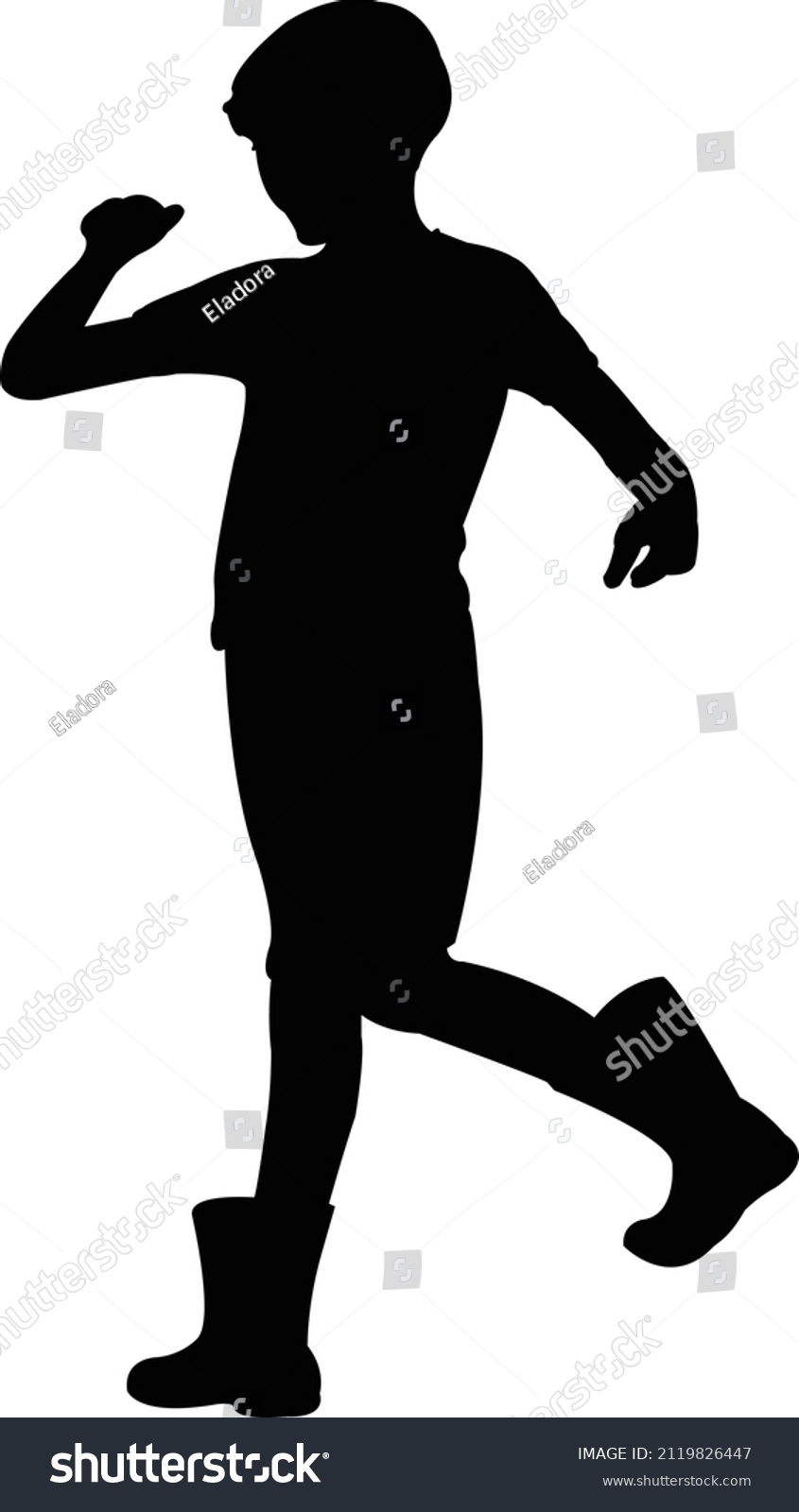 Boy Walking Body Silhouette Vector Stock Vector (Royalty Free ...