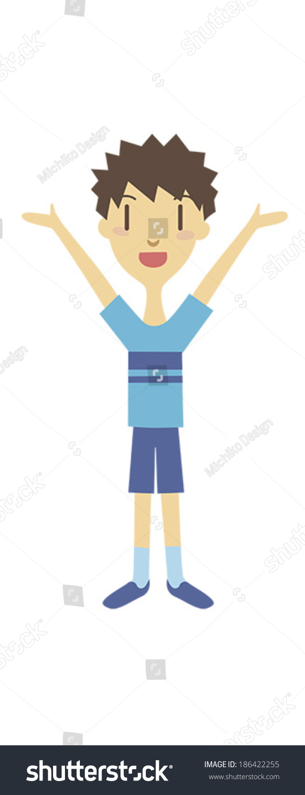 Boy Wearing Blue Tshirt Vector Illustration Stock Vector (Royalty Free ...