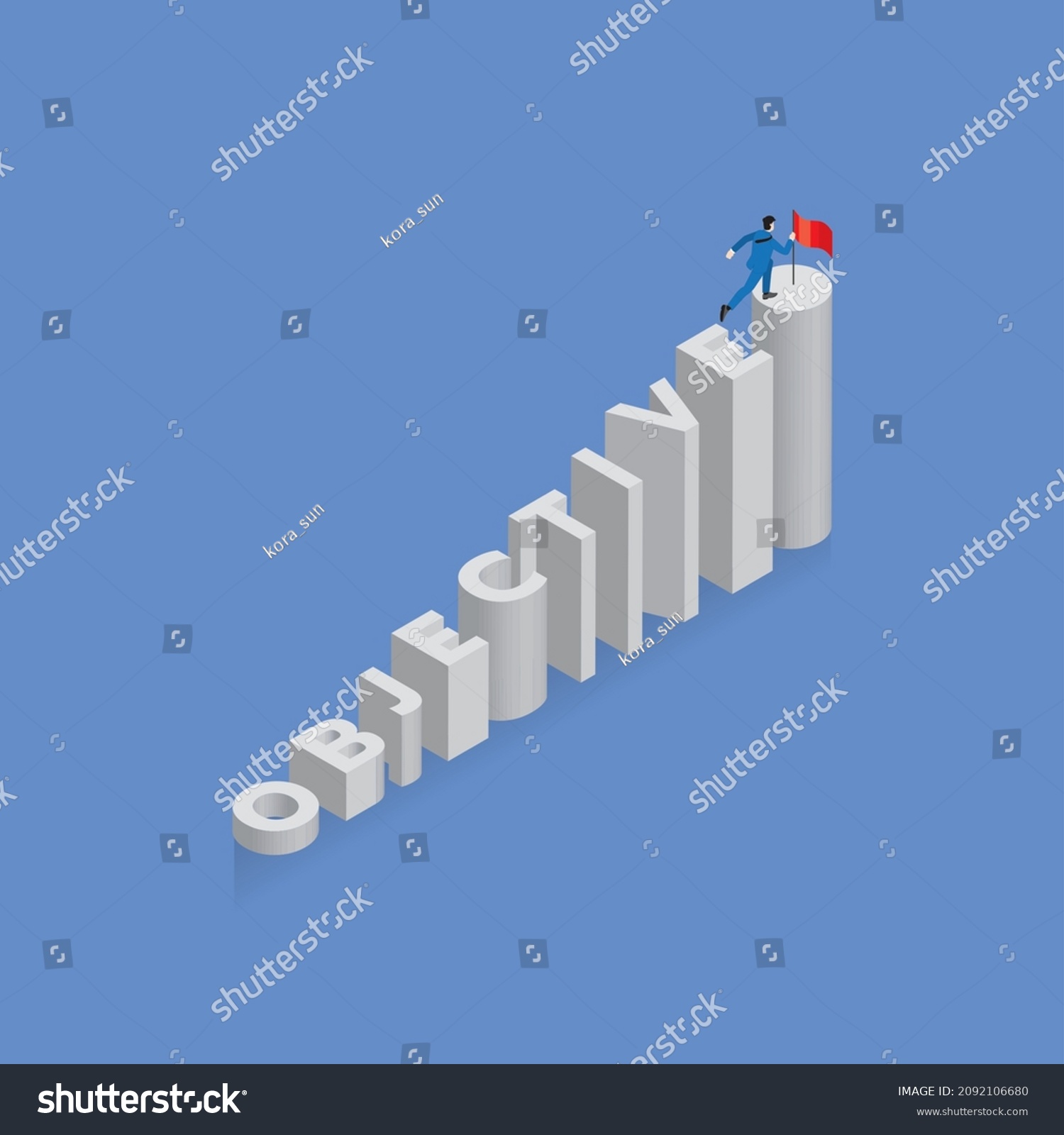 Business Concept Growth Bar Chart Ambition Stock Vector (Royalty Free ...