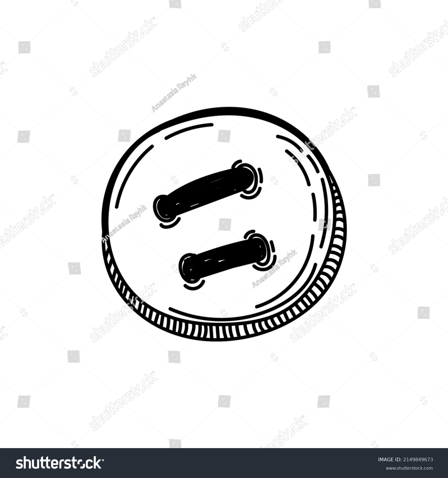 Button Handdrawn Doodle Sketch Style Sewn Stock Vector (Royalty Free ...
