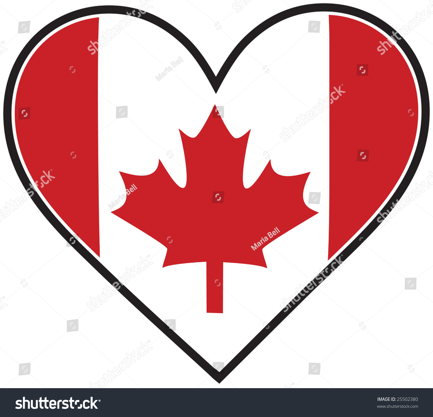 Canadian Flag Shaped Like Heart Stock Vector (royalty Free) 25502380 