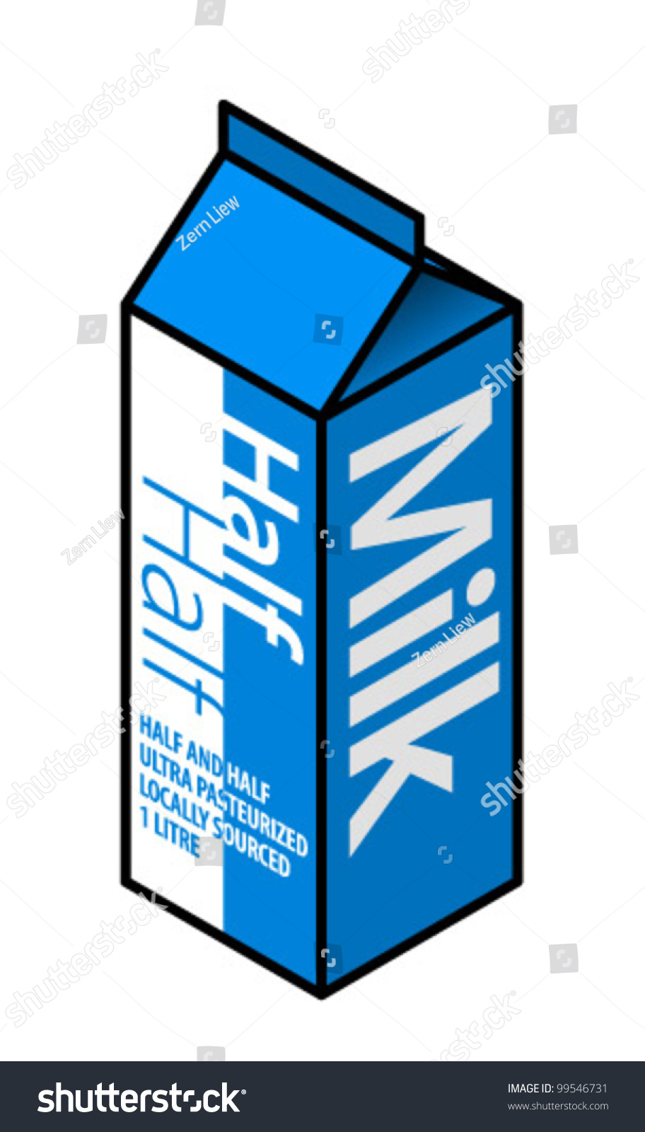 Carton Half Half Milk Stock Vector Royalty Free