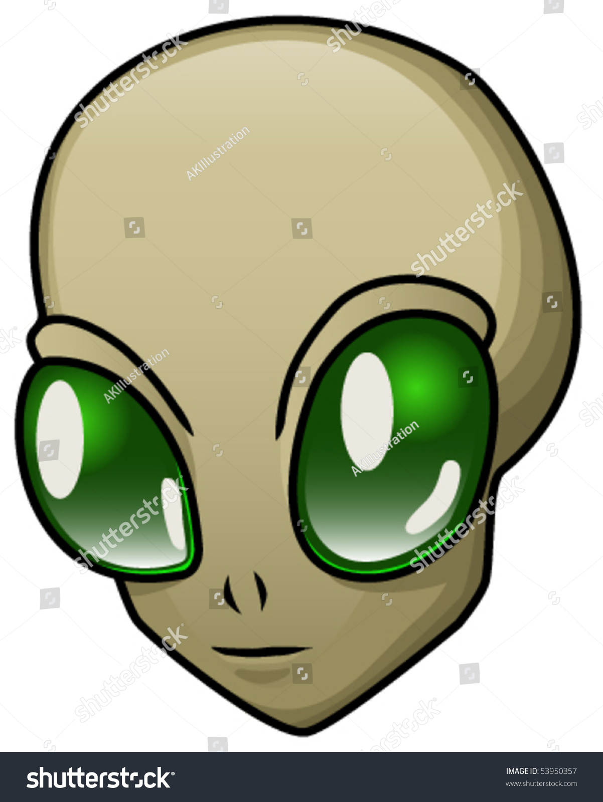Cartoon Alien Head Halloween Mask Eps Stock Vector 53950357 - Shutterstock