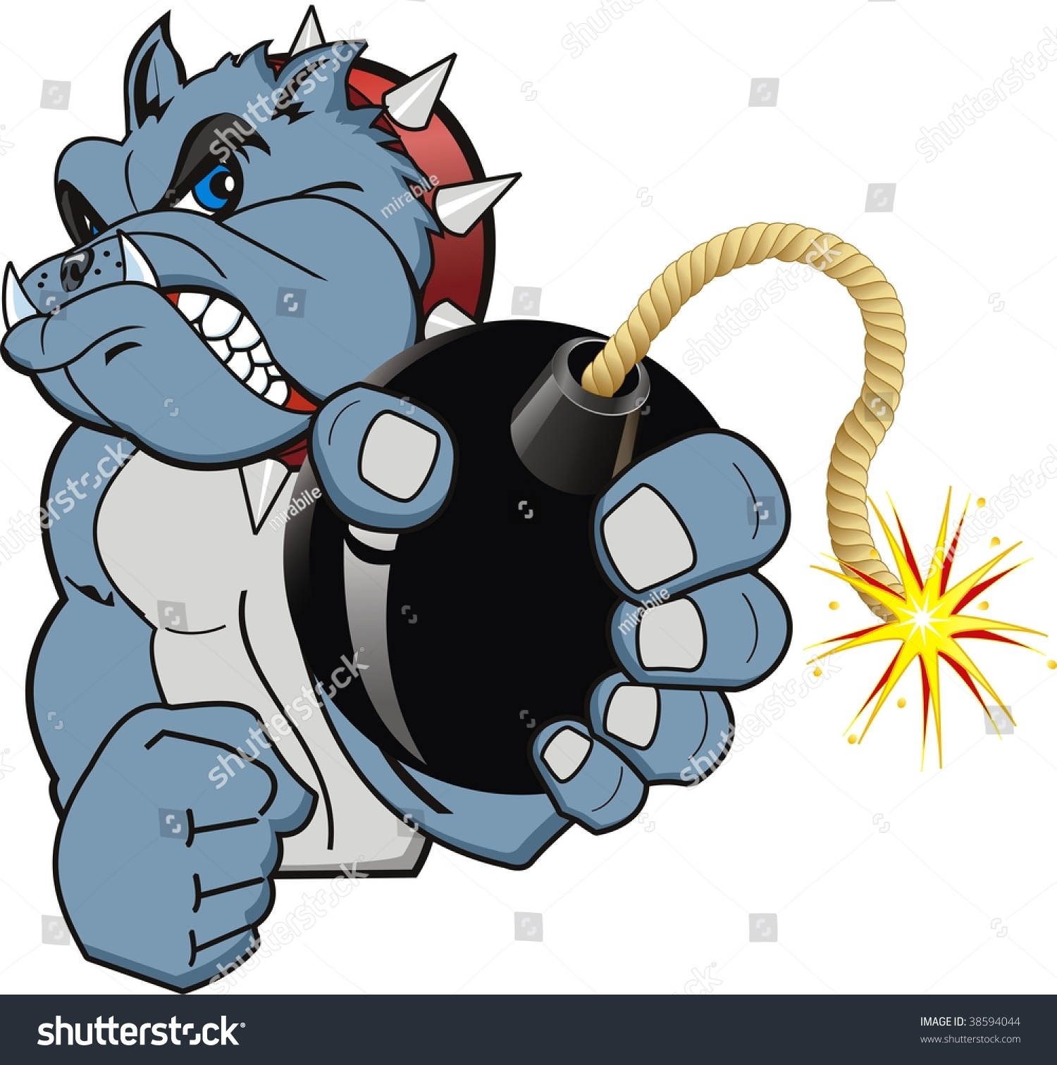 Cartoon Bomb Bulldog Vector Stock Vector 38594044 - Shutterstock