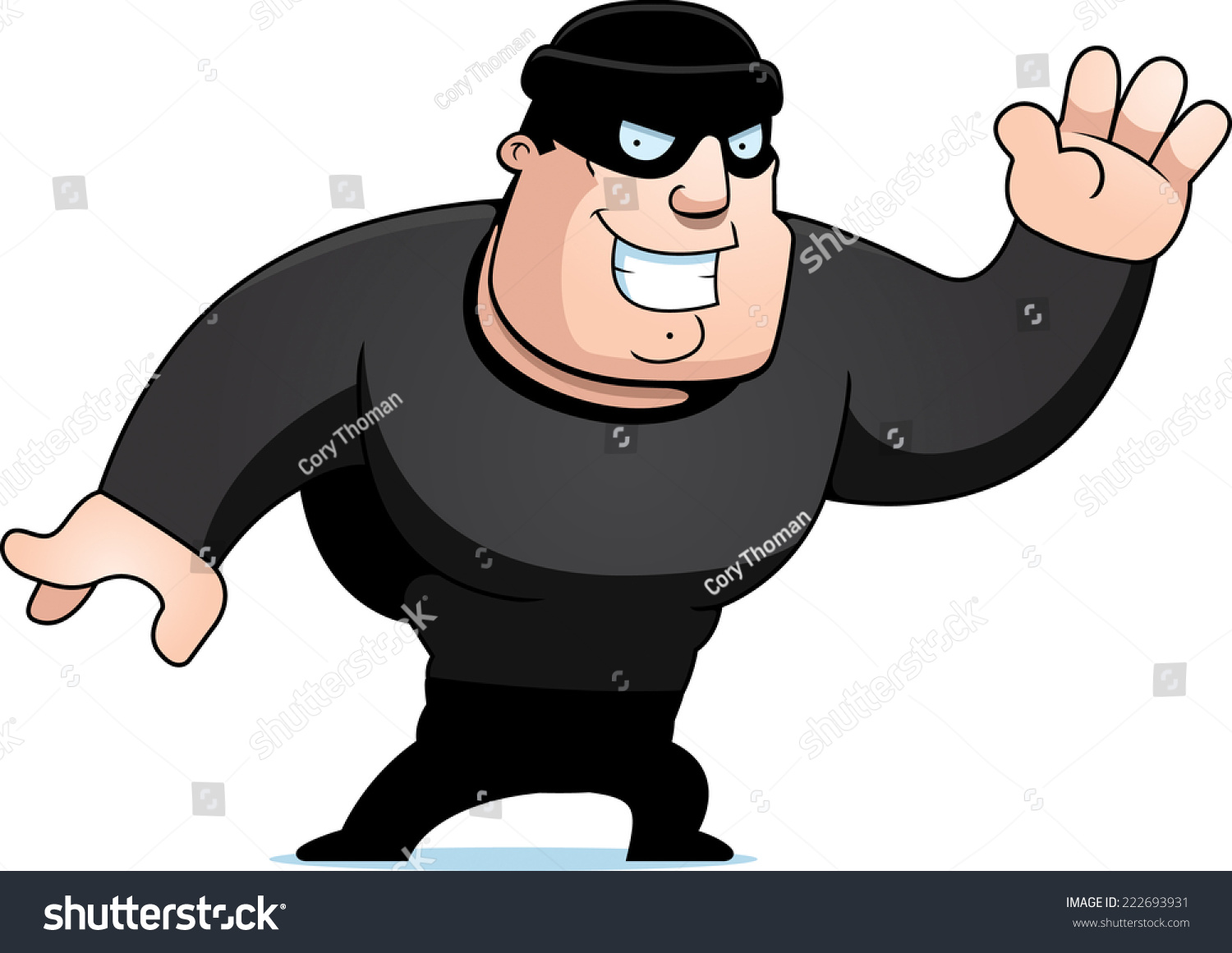 Cartoon Burglar Waving Stock Vector 222693931 - Shutterstock