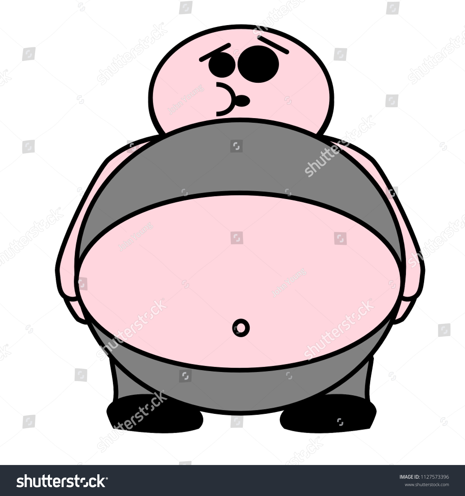 Cartoon Character Fat Man Stock Vector Royalty Free 1127573396