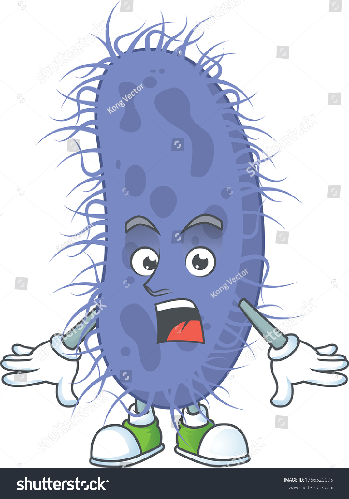 Cartoon Design Salmonella Typhi Showing Amazed Stock Vector (royalty 