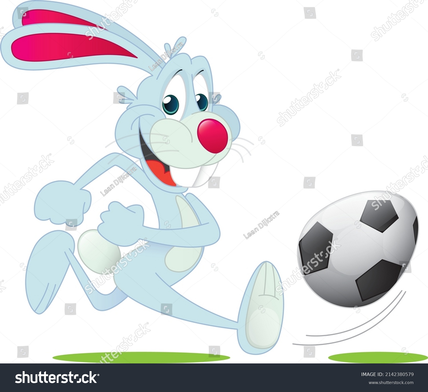 Cartoon Drawing Easter Bunny Playing Soccer Stock Vector (Royalty Free ...