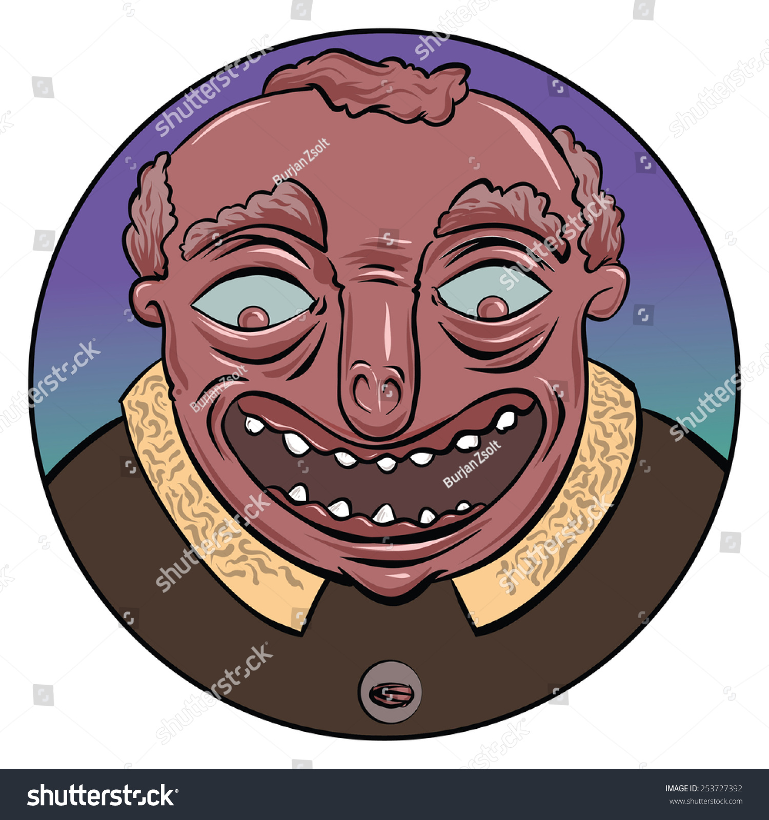 Cartoon Face Smiling Guy Profile Stock Vector 253727392 ...