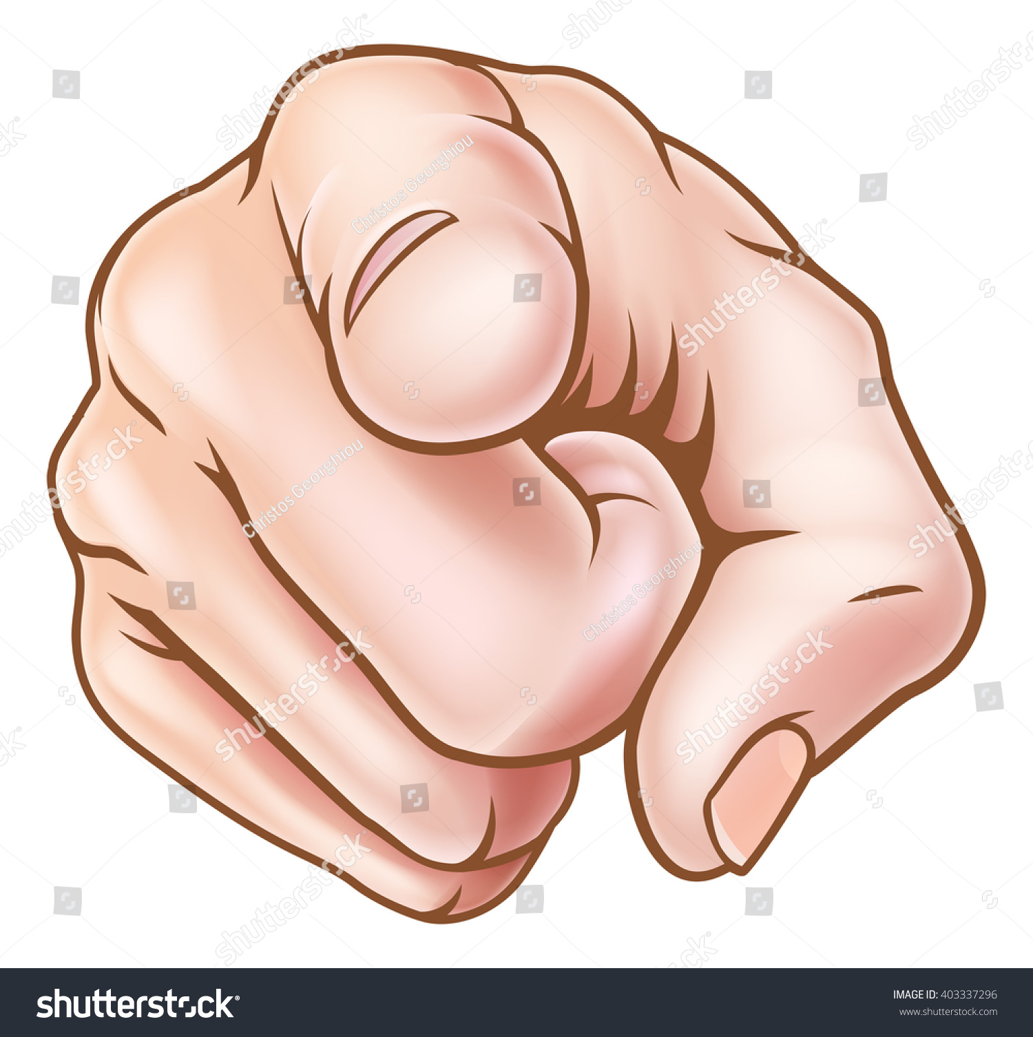 Cartoon Hand Pointing Finger You Viewer Stock Vector 403337296