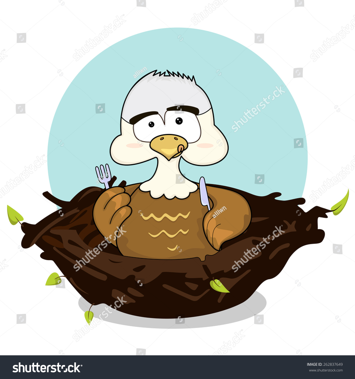 Download Cartoon Illustration Baby Eagle Nest Stock Vector 262837649 - Shutterstock