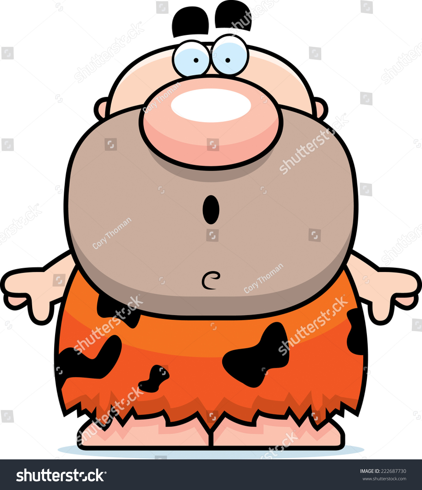 Cartoon Illustration Caveman Looking Surprised Stock Vector (Royalty ...