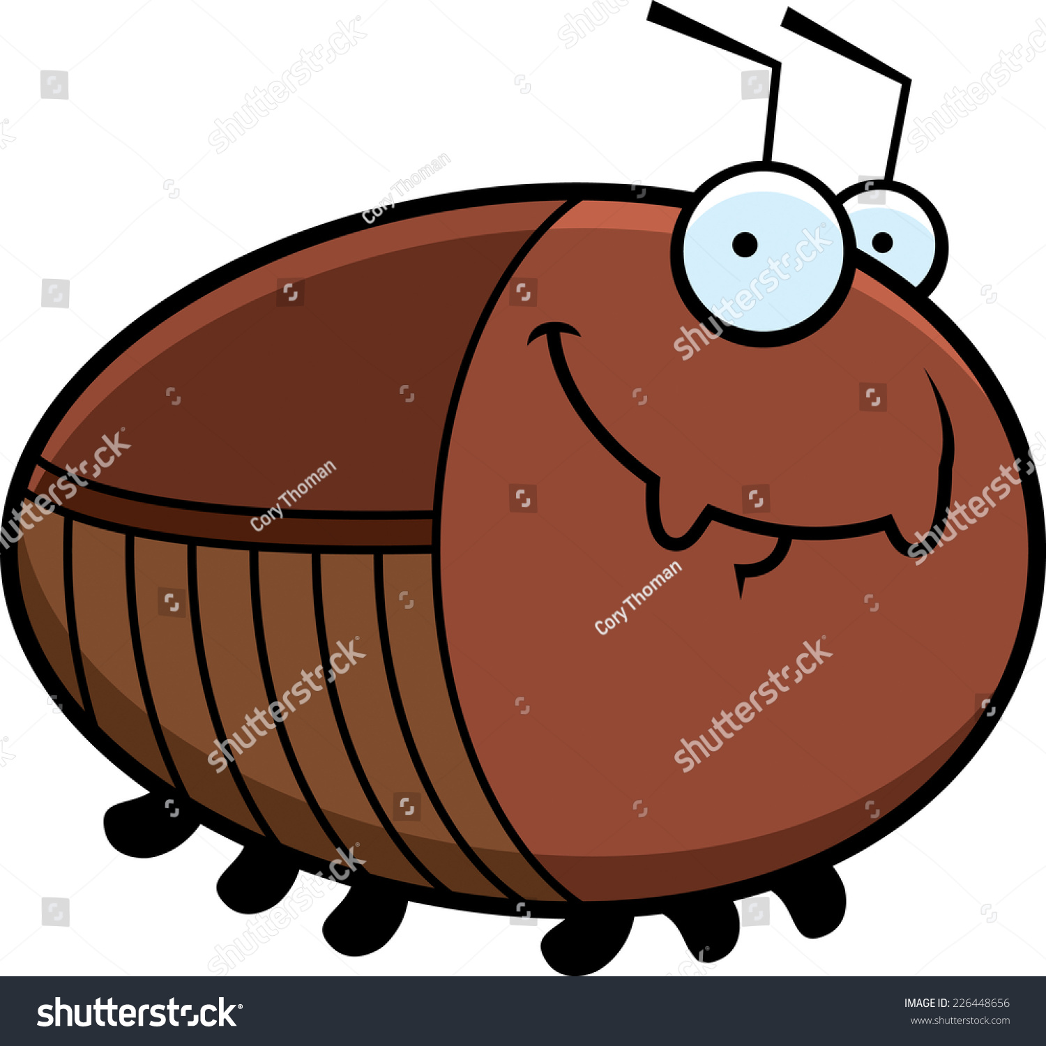 Cartoon Illustration Cockroach Looking Happy Stock Vector 226448656 ...