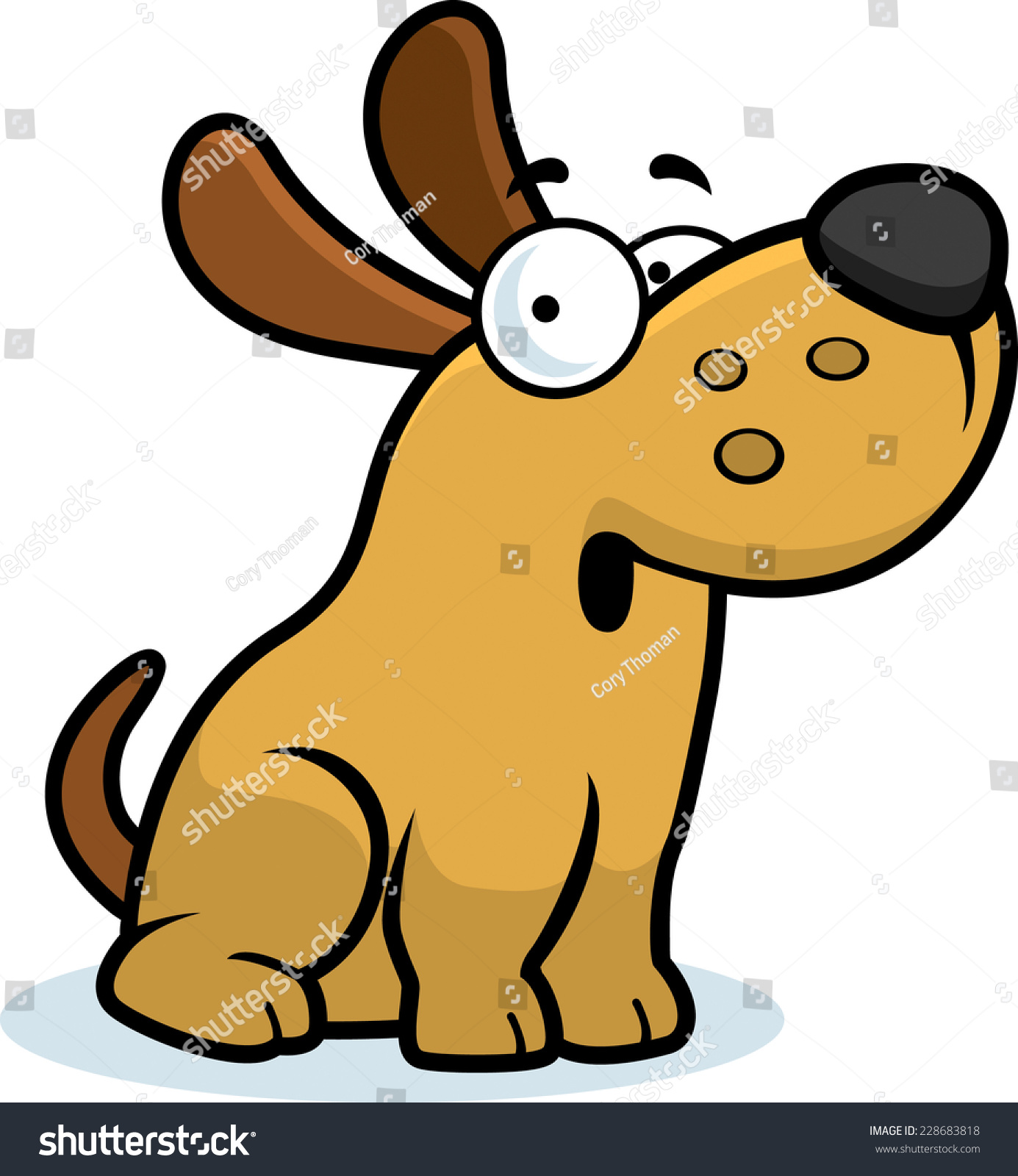 A Cartoon Illustration Of A Dog Looking Surprised. - 228683818 ...