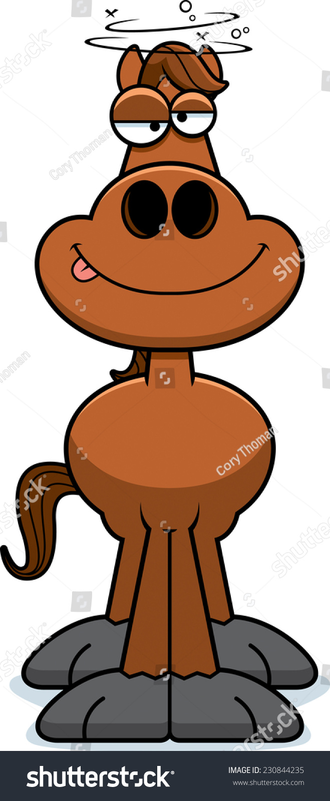 Cartoon Illustration Horse Looking Drunk Stock Vector (Royalty Free ...