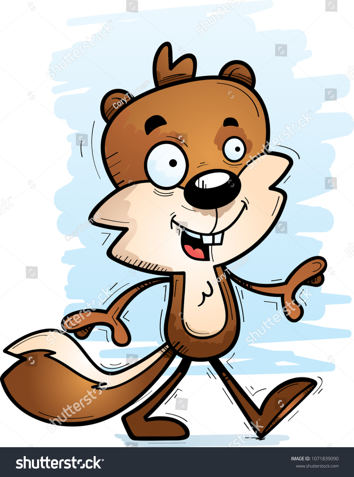 Cartoon Illustration Male Squirrel Walking Stock Vector (Royalty Free ...