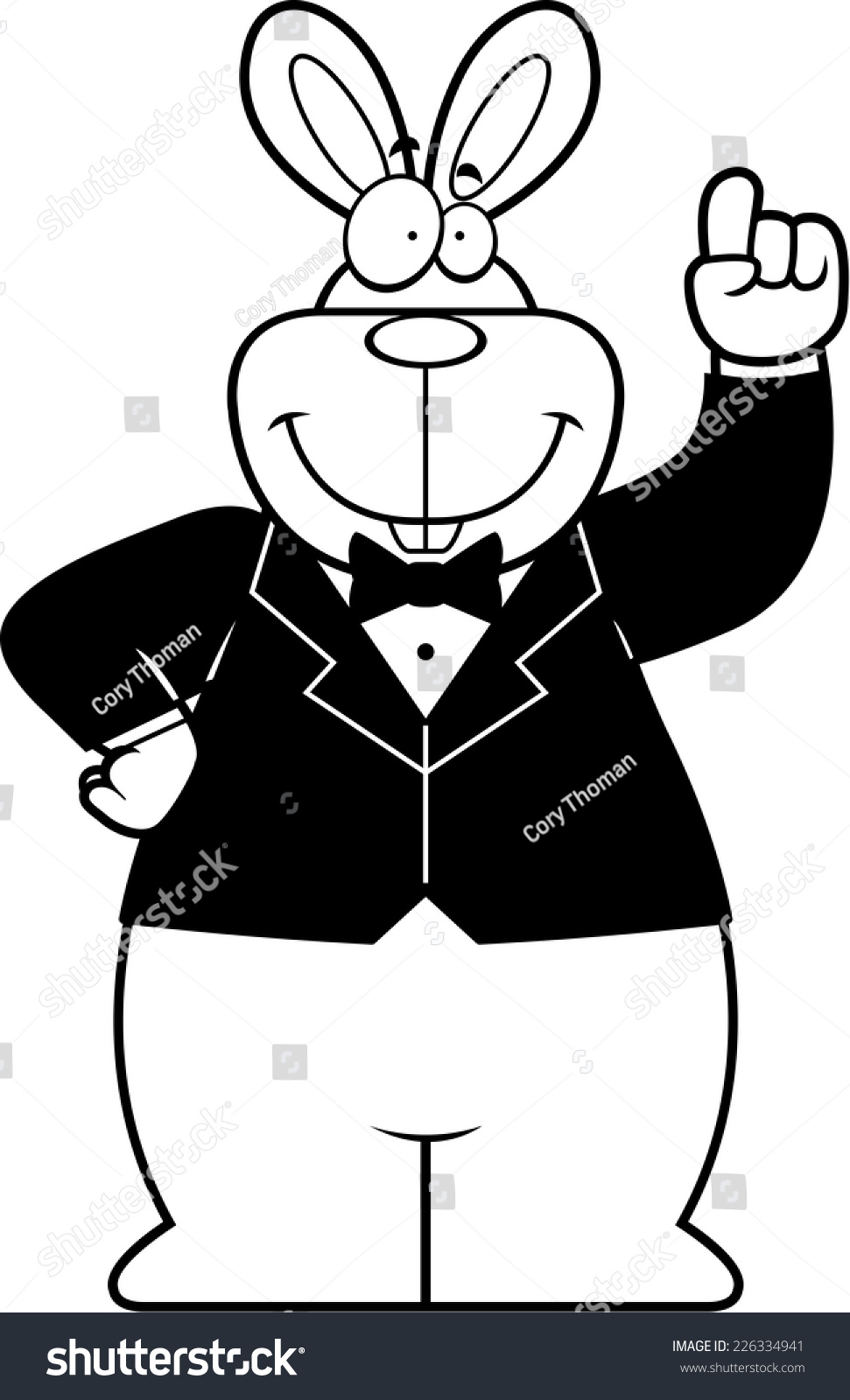 Cartoon Illustration Rabbit Tuxedo Stock Vector (Royalty Free) 226334941