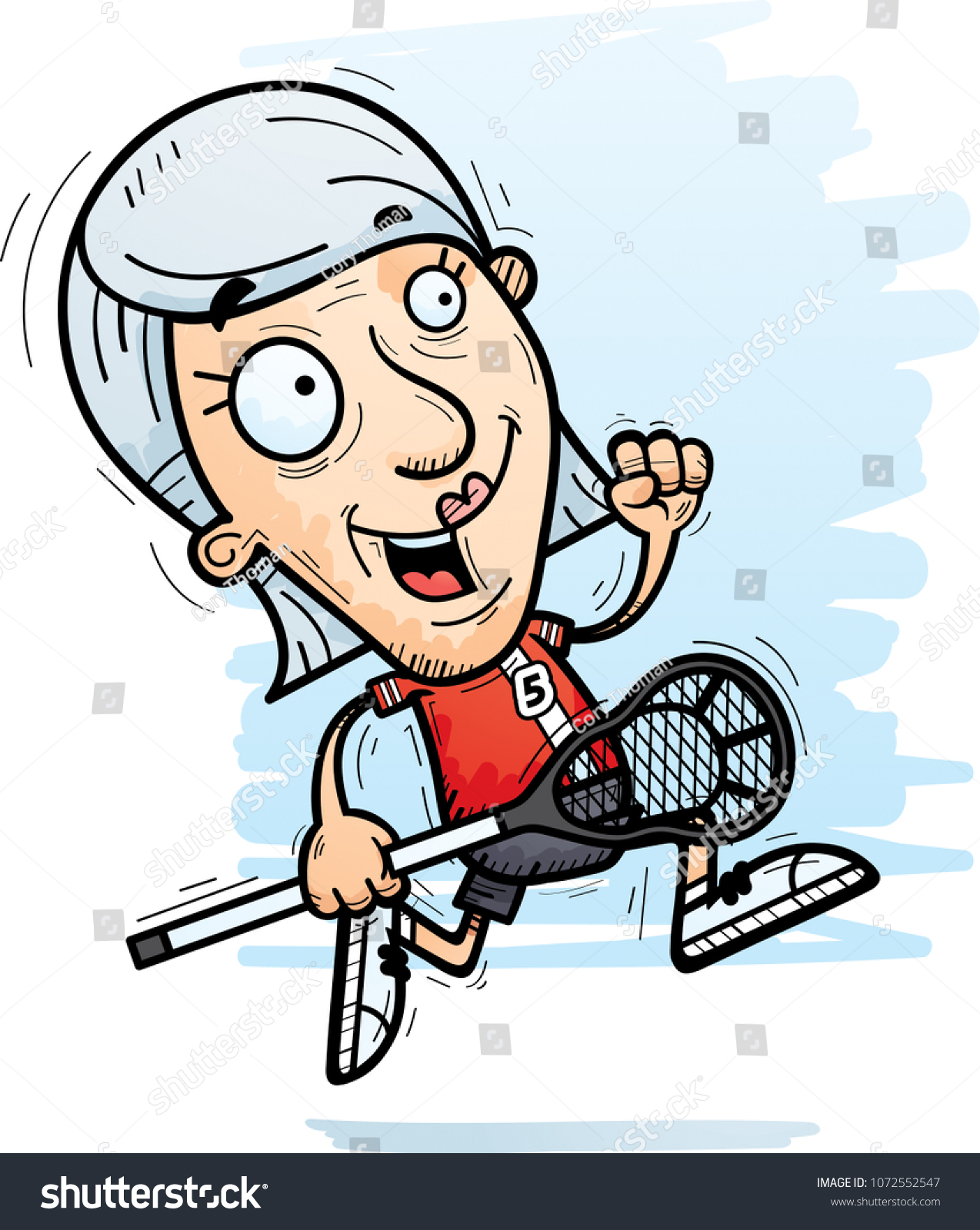 Cartoon Illustration Senior Citizen Woman Lacrosse เวกเตอร์สต็อก ปลอดค่าลิขสิทธิ์ 1072552547 8685