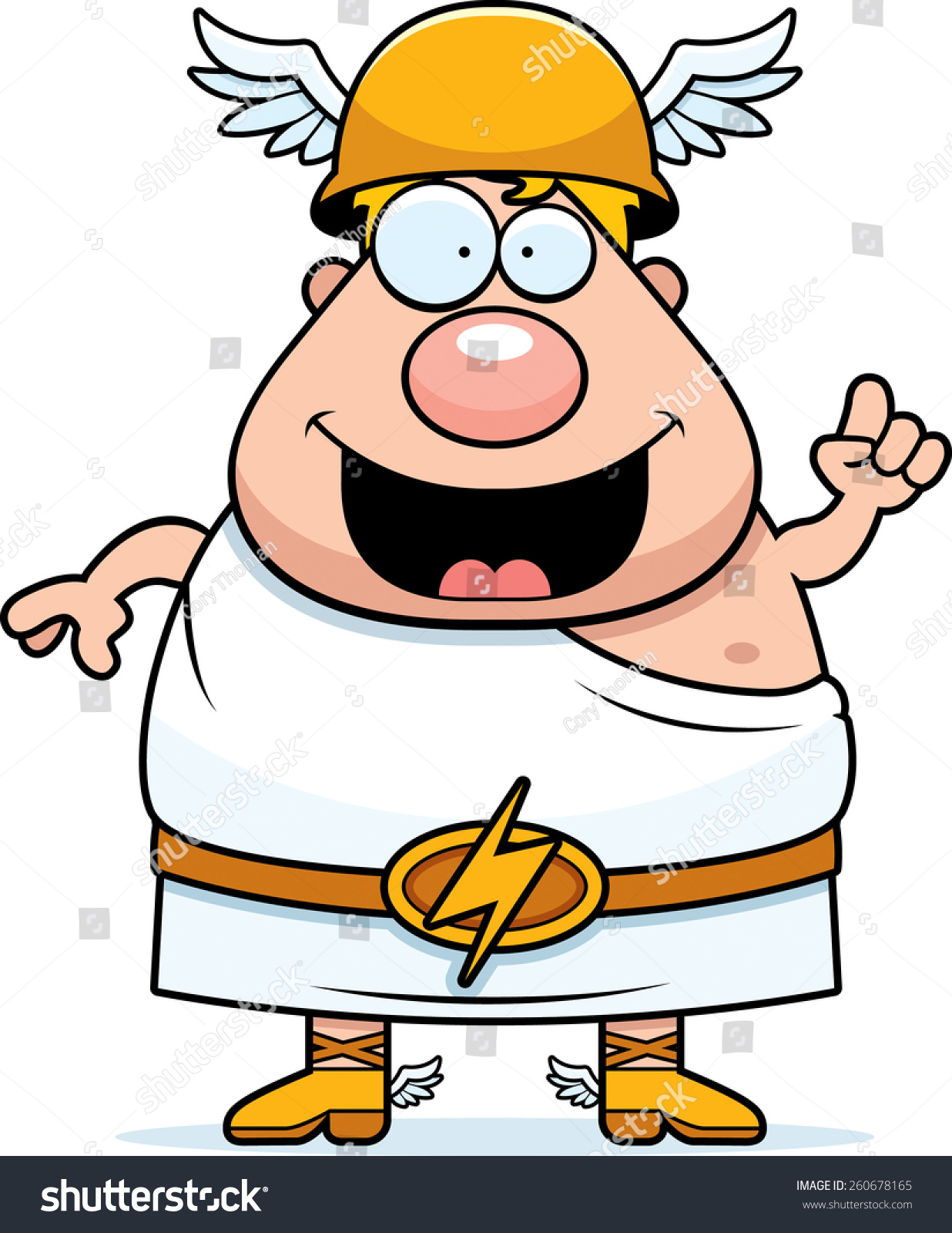 Cartoon Illustration Greek God Hermes Idea Stock Vector (Royalty Free ...