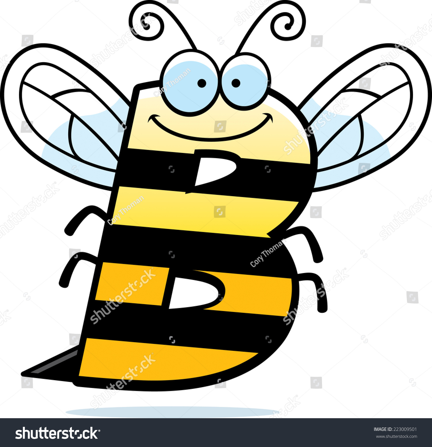 Cartoon Illustration Letter B Bee Theme Stock Vector (Royalty Free ...