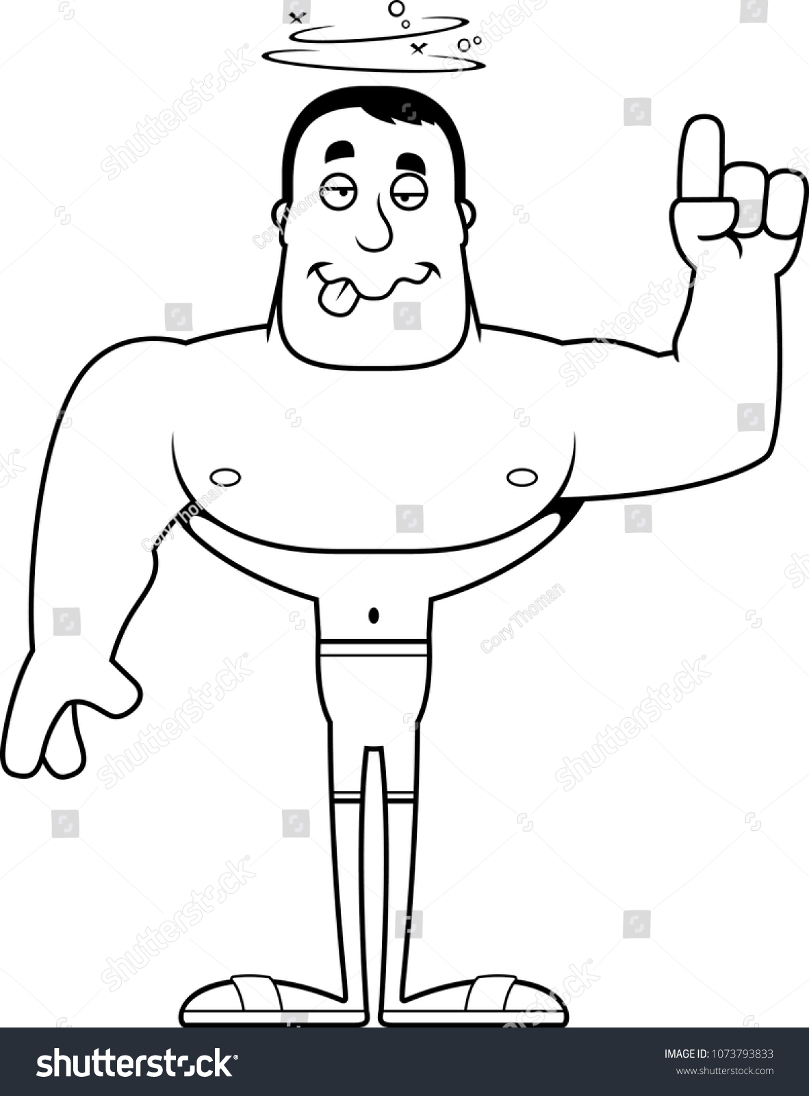 Cartoon Man Looking Drunk Swimsuit Stock Vector (Royalty Free) 1073793833